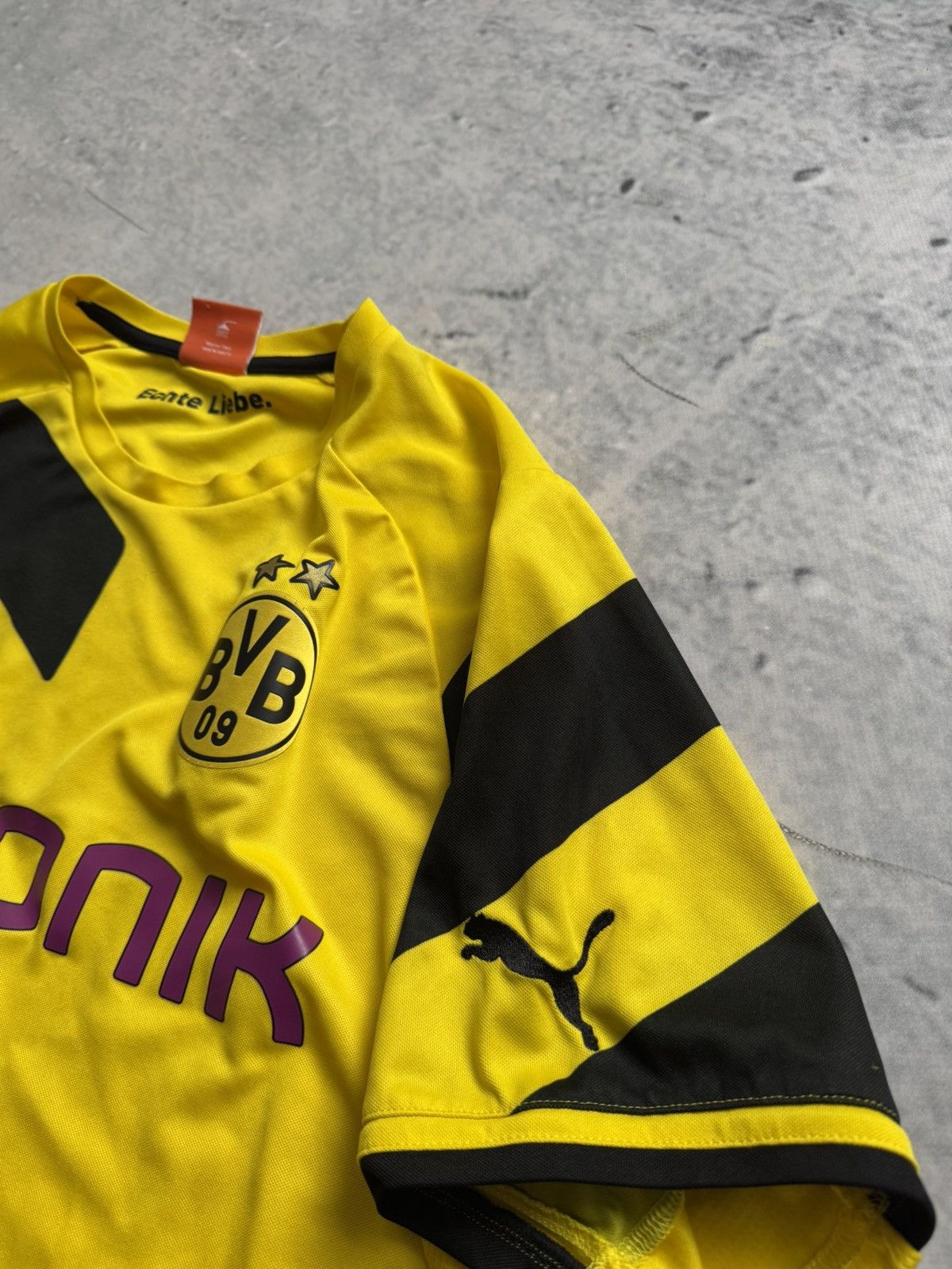 Vintage BVB YELLOW Puma soccer jersey Evonik rare tee Size US L / EU 52-54 / 3 - 6 Thumbnail