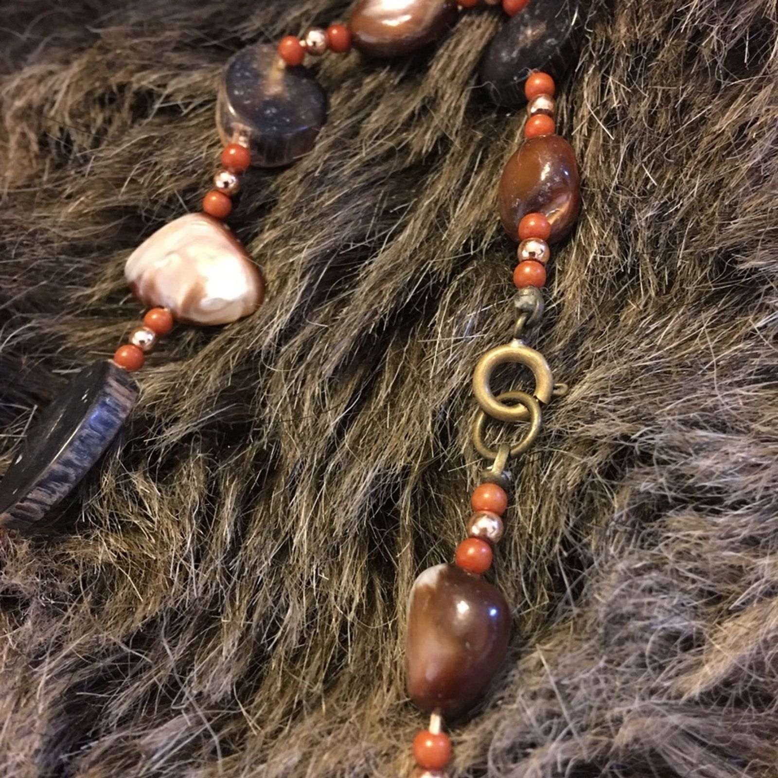 Vintage Vintage sliced agate rough abalone shell necklace Size ONE SIZE - 8 Thumbnail