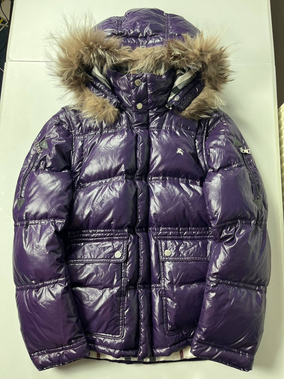 Burberry 00’ Japanese Burberry fur puffer jacket Size US S / EU 44-46 / 1 - 1 Thumbnail
