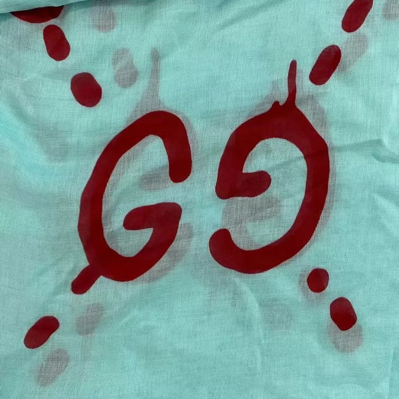 Gucci Gucci Graffiti G Scarf in Green Color-2506 Size ONE SIZE - 2 Thumbnail