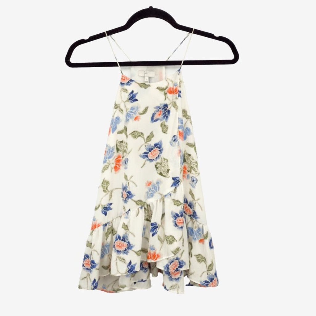 Joie JOIE Derwen Floral Ruffle Hem White Summer Boho Top Size S Size XS / US 0-2 / IT 36-38 - 5 Thumbnail