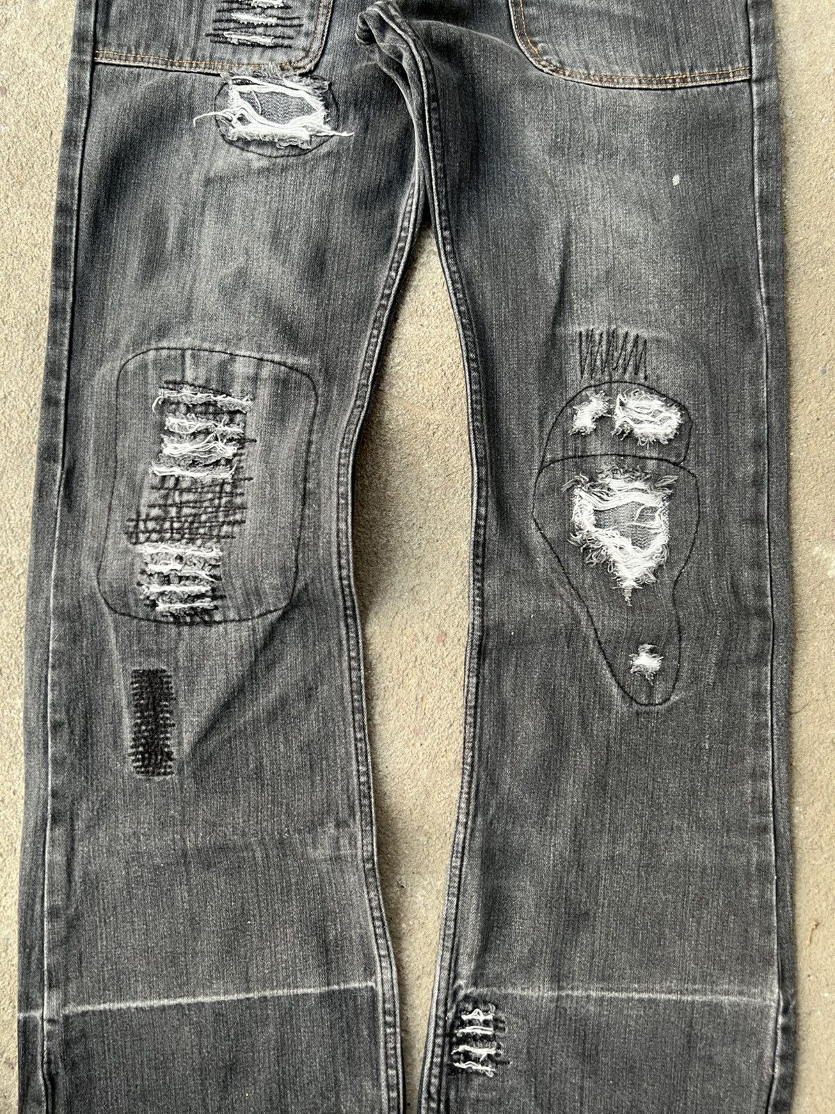 Japanese Brand If6Was9 Style // Vintage Freebeat Diag Patched Flared Pants Size US 33 - 4 Thumbnail