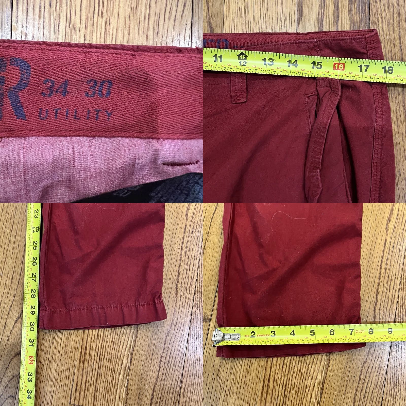 Tommy Hilfiger Tommy Hilfiger Cargo Pants Mens 34x31 Red Straight Leg Utility Casual Hiking Y2K Size US 34 / EU 50 - 8 Thumbnail