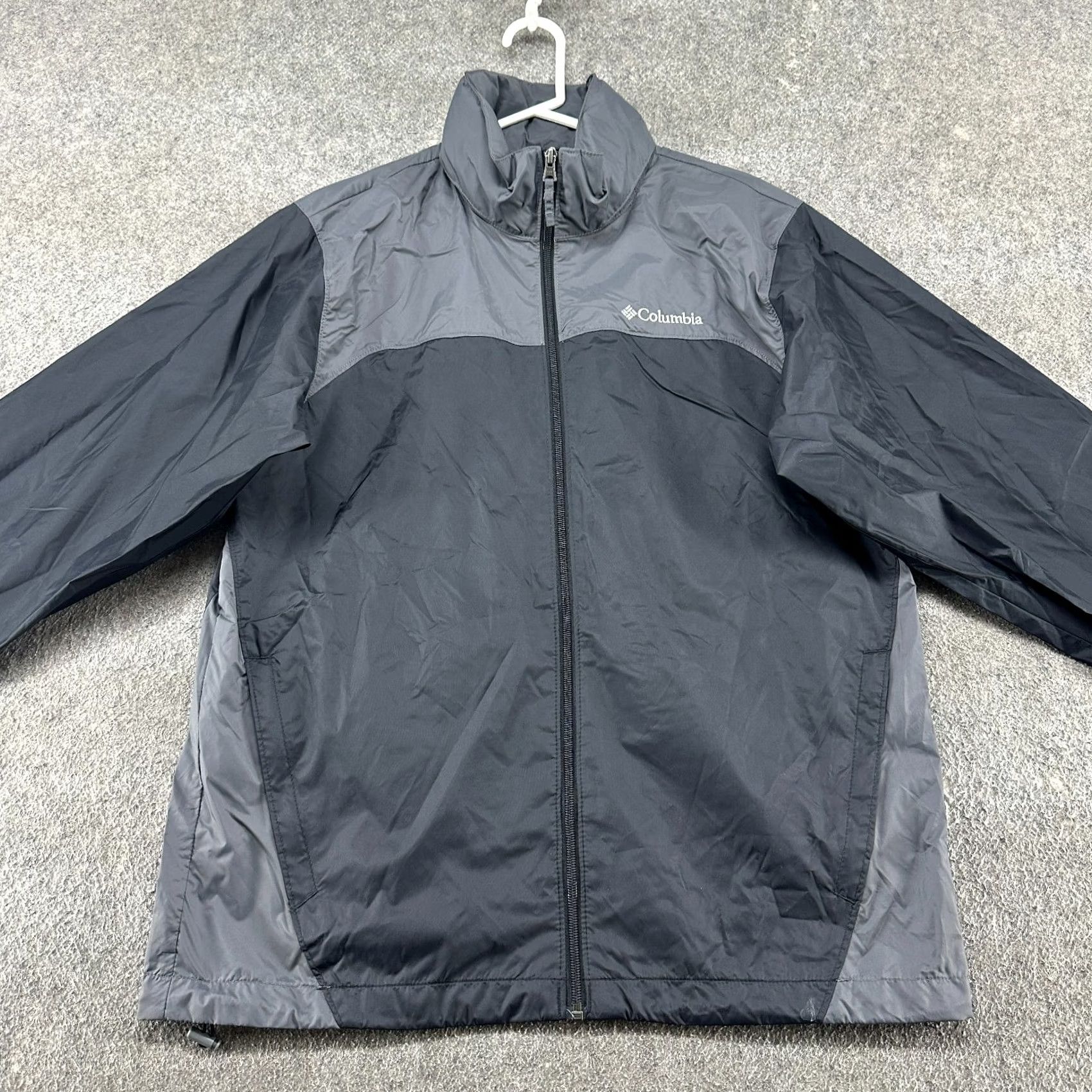 Rains Columbia Jacket Mens M Black Grey Windbreaker Lightweight Hooded Packable Water Resistant Size US M / EU 48-50 / 2 - 3 Thumbnail