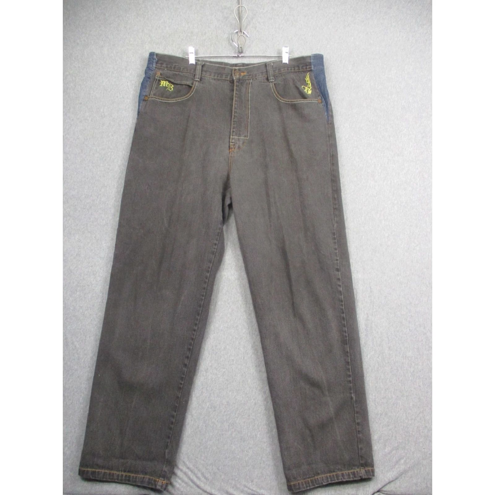 Vintage Makaveli Branded Jeans Mens 40 Gray Embroidered Pockets Hip Hop Y2K Streetwear Jeans Mens 40 Gray Embroidered Pockets Hip Hop Streetwear Size US 40 / EU 56 - 5 Thumbnail