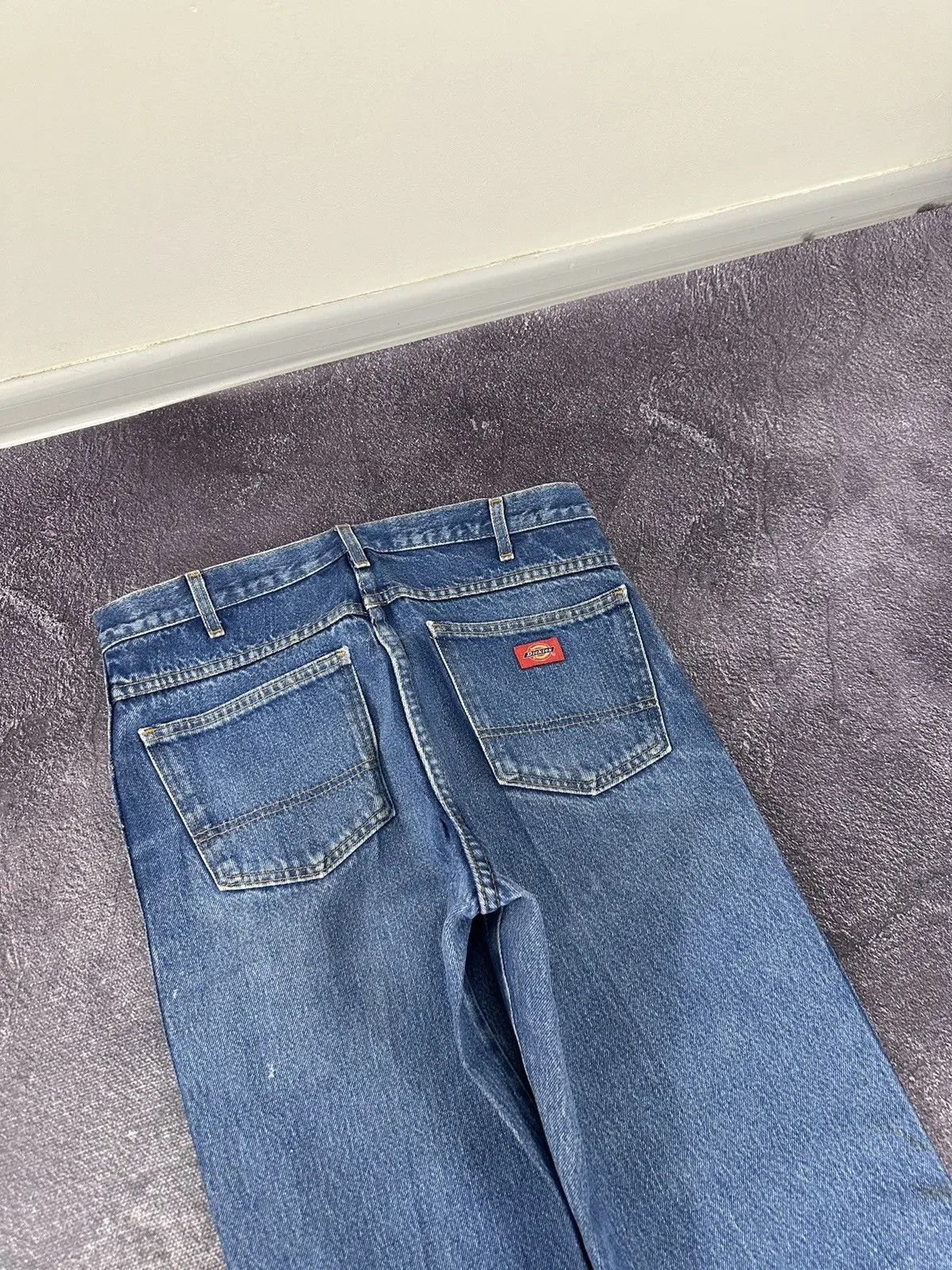 Dickies × Vintage Vintage Dickies Faded Blue Work Denim Hype Slim Flared Jeans Size US 34 / EU 50 - 6 Thumbnail