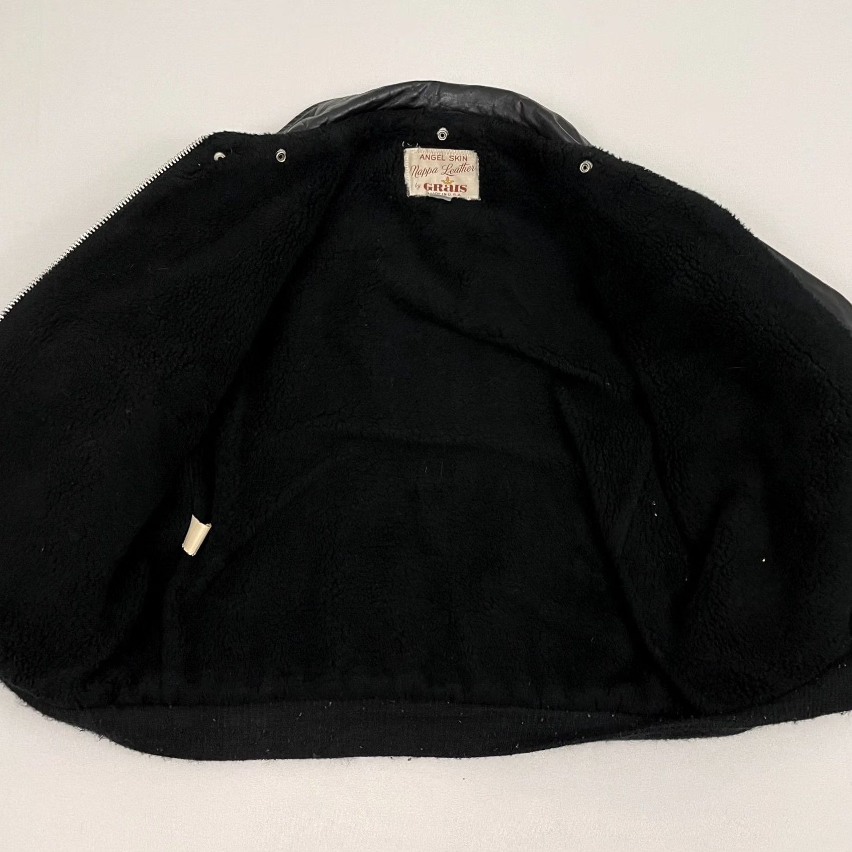 Skin Vintage 80s Angel Skin Nappa Leather Grais Jacket Size 42 Black Shearling Bomber USA Size US XS / EU 42 / 0 - 3 Thumbnail