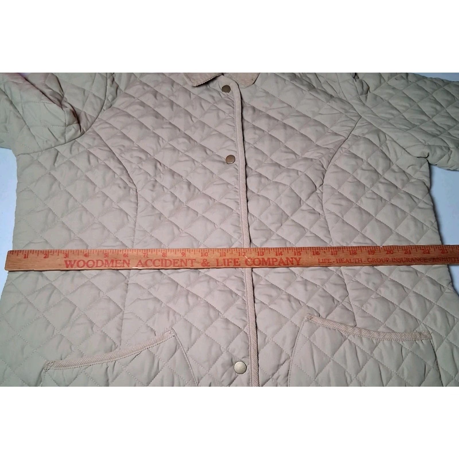 Old Navy Old Navy Quilted Jacket Women XXL Snap Up Tan Corduroy Collar Barn Chore Quilted Jacket Beige Regular Women's Coat Size XXL / US 16-18 / IT 52-54 - 3 Thumbnail