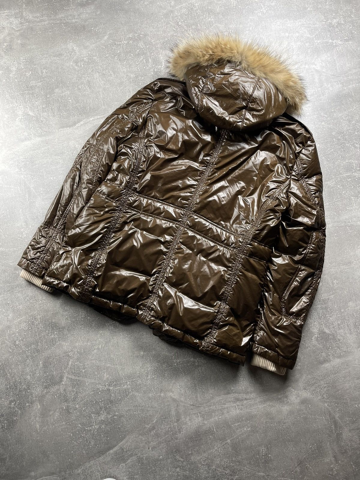 Montecore Montecore Dolomiti Down Puffer Jacket Brown Glossy Fur Hood Size US L / EU 52-54 / 3 - 7 Thumbnail