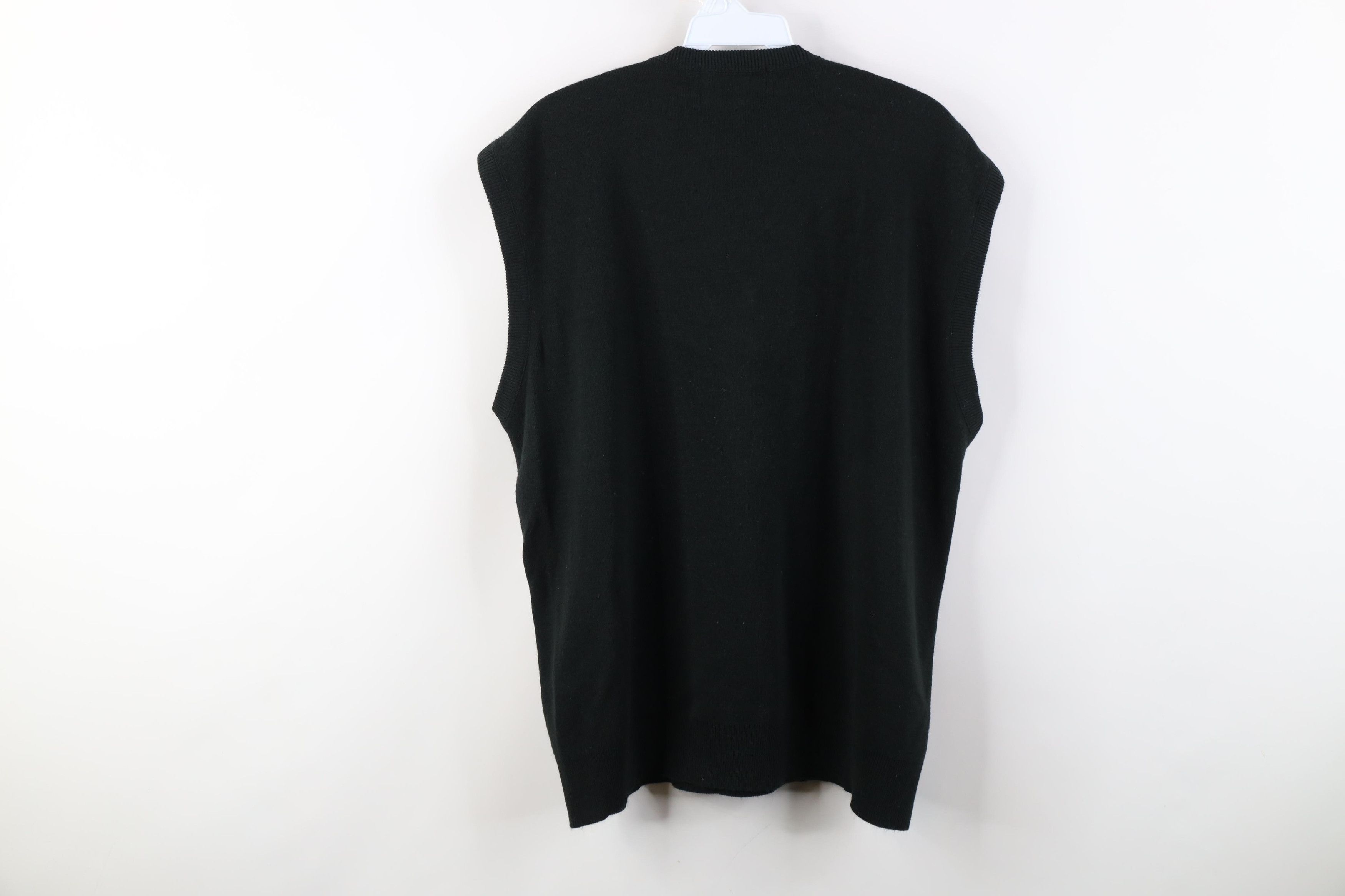 Vintage Vintage 90s Streetwear Knit V-Neck Sweater Vest Black USA Size US XL / EU 56 / 4 - 5 Thumbnail
