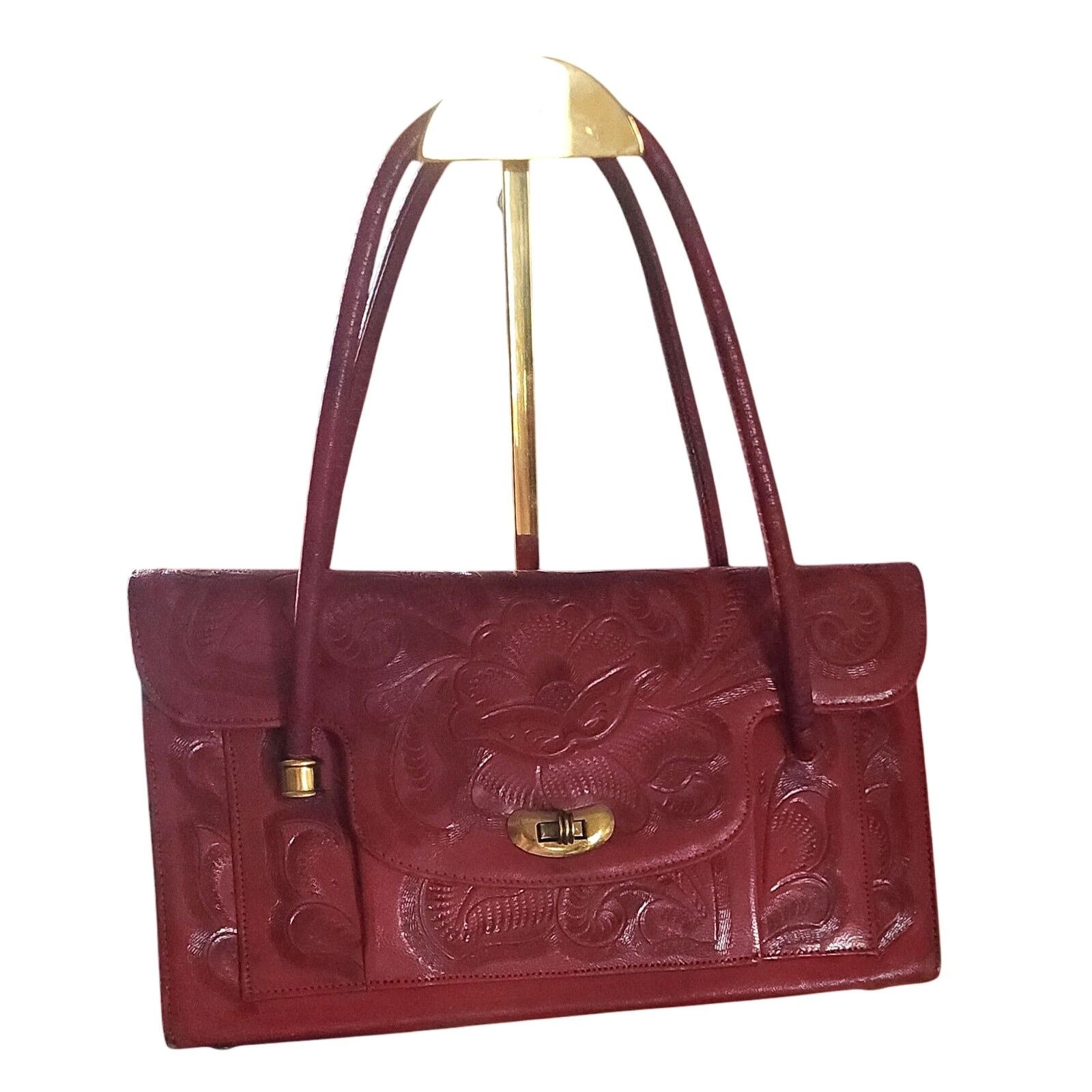 Other Vintage Hand tooled leather satchel bag Size ONE SIZE - 1 Thumbnail