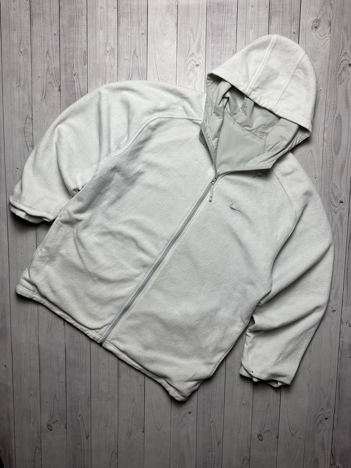 Nike × Vintage Vintage Nike parka jacket white reversible fleece size L/Xl Size US L / EU 52-54 / 3 - 2 Thumbnail
