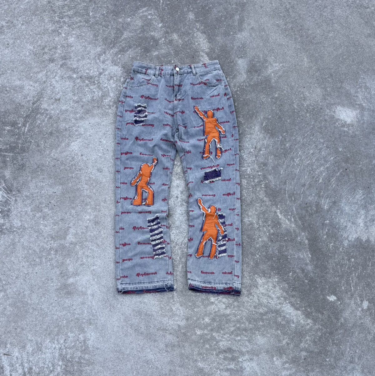 Vintage Vintage Y2K avantgarde streetwear affliction track jeans Size US 34 / EU 50 - 3 Thumbnail