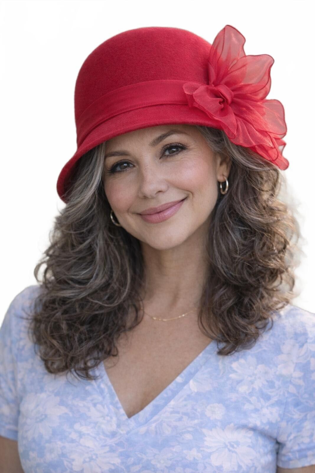 AGLINI Vintage Arlin Red Wool Cloche Hat with Side Organza Bow Size ONE SIZE - 1 Thumbnail