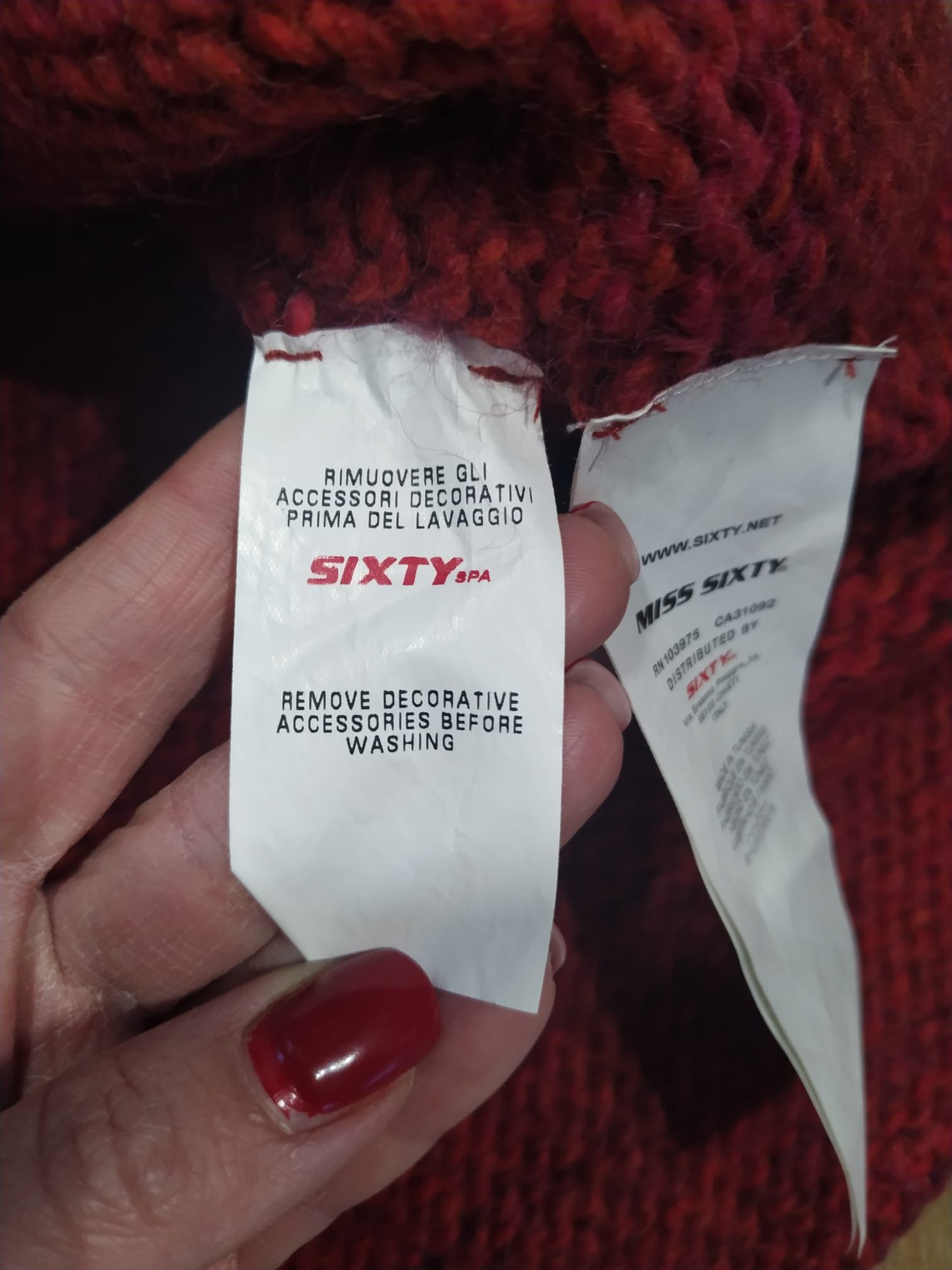 Miss Sixty Miss Sixty Red Wool Vest Size L, Y2K Size L / US 10 / IT 46 - 5 Thumbnail
