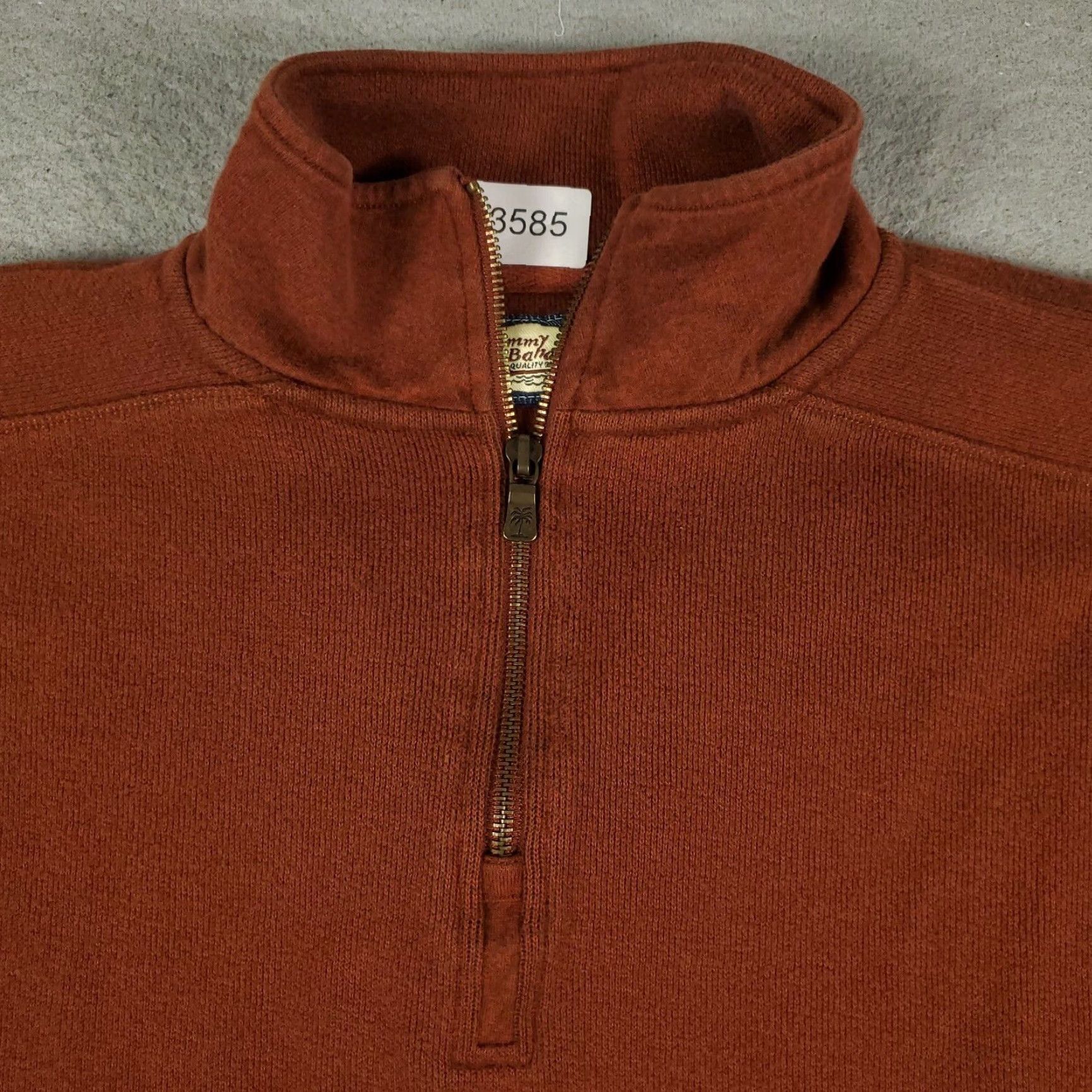 Tommy Bahama Tommy Bahama Mens Orange XL 1/4 Zip Pullover Sweater Casual Long Sleeve Size US XL / EU 56 / 4 - 2 Thumbnail