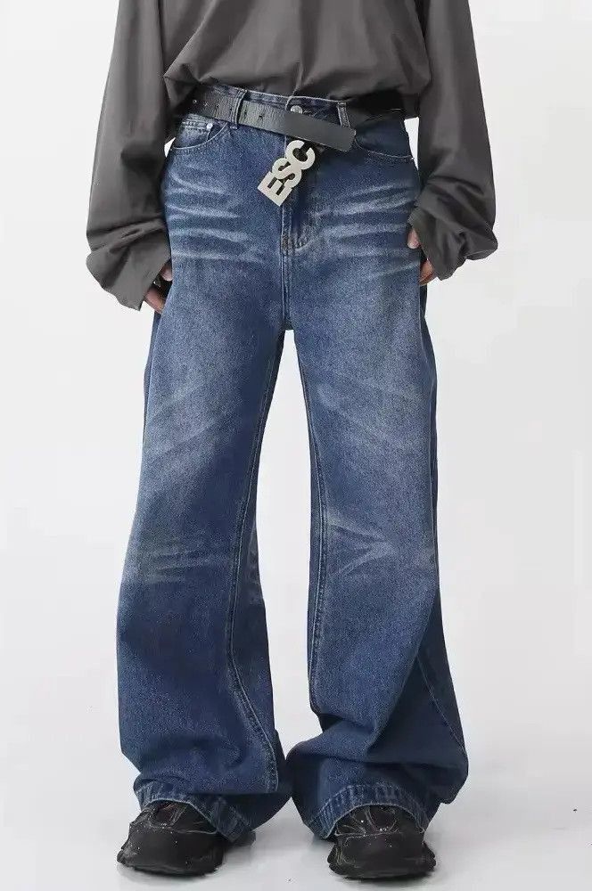 Japanese Brand Washed Gradient Straight Wide Leg Jeans Pants y2k Size US 28 / EU 44 - 6 Thumbnail