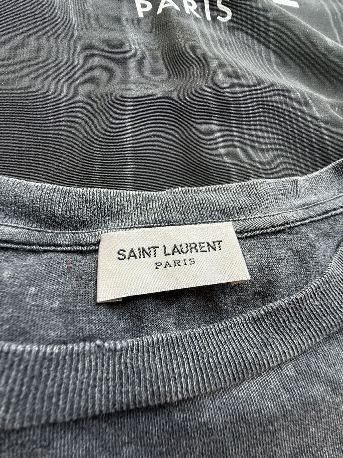 Saint Laurent Paris SS19 Saint Laurent Rive Gauche logo acid wash T shirt grail Size US S / EU 44-46 / 1 - 16 Thumbnail