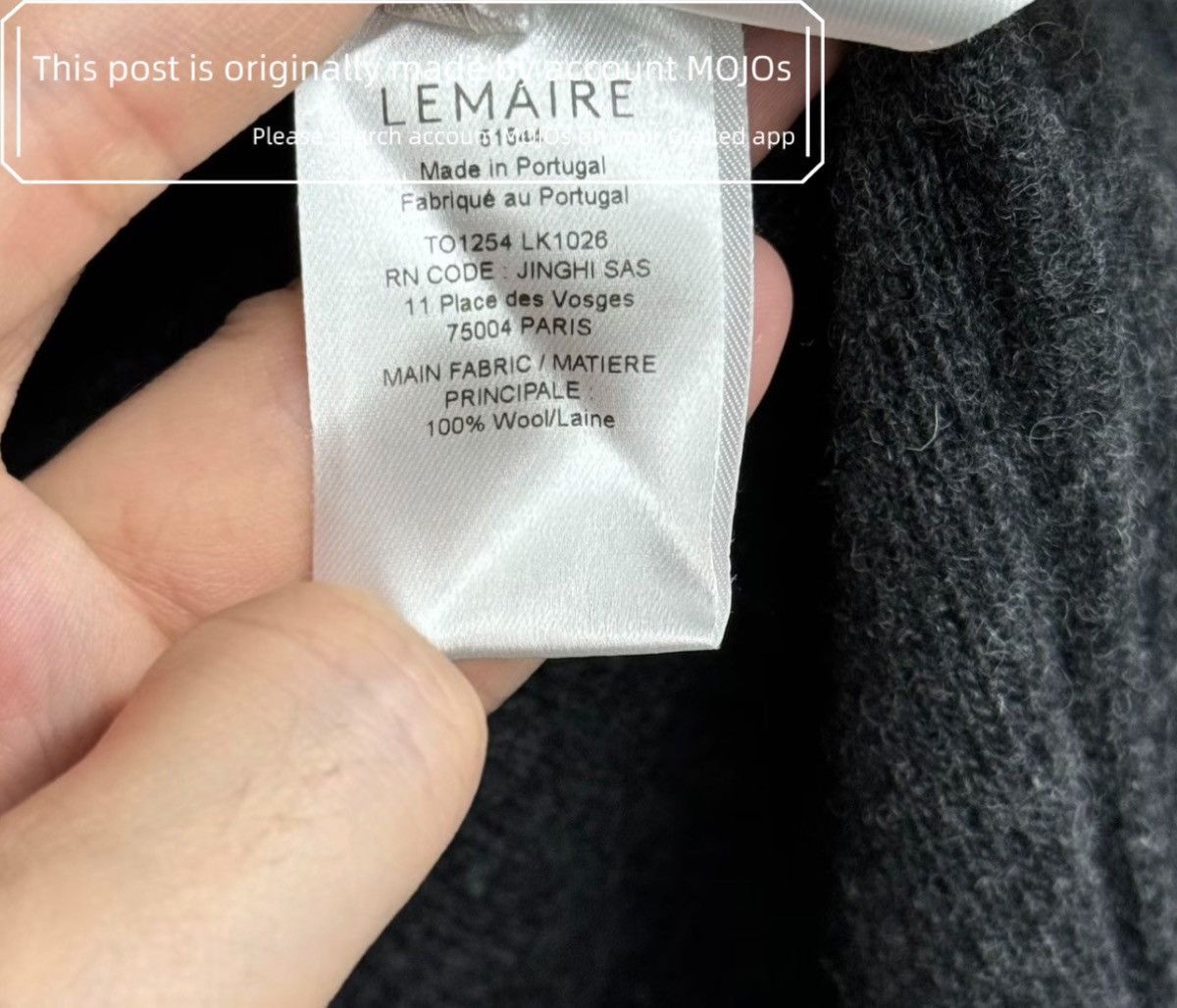 Lemaire Sz M Lemaire Classic Plain Dark Gray Knitwear mojos00404 Size US M / EU 48-50 / 2 - 4 Thumbnail