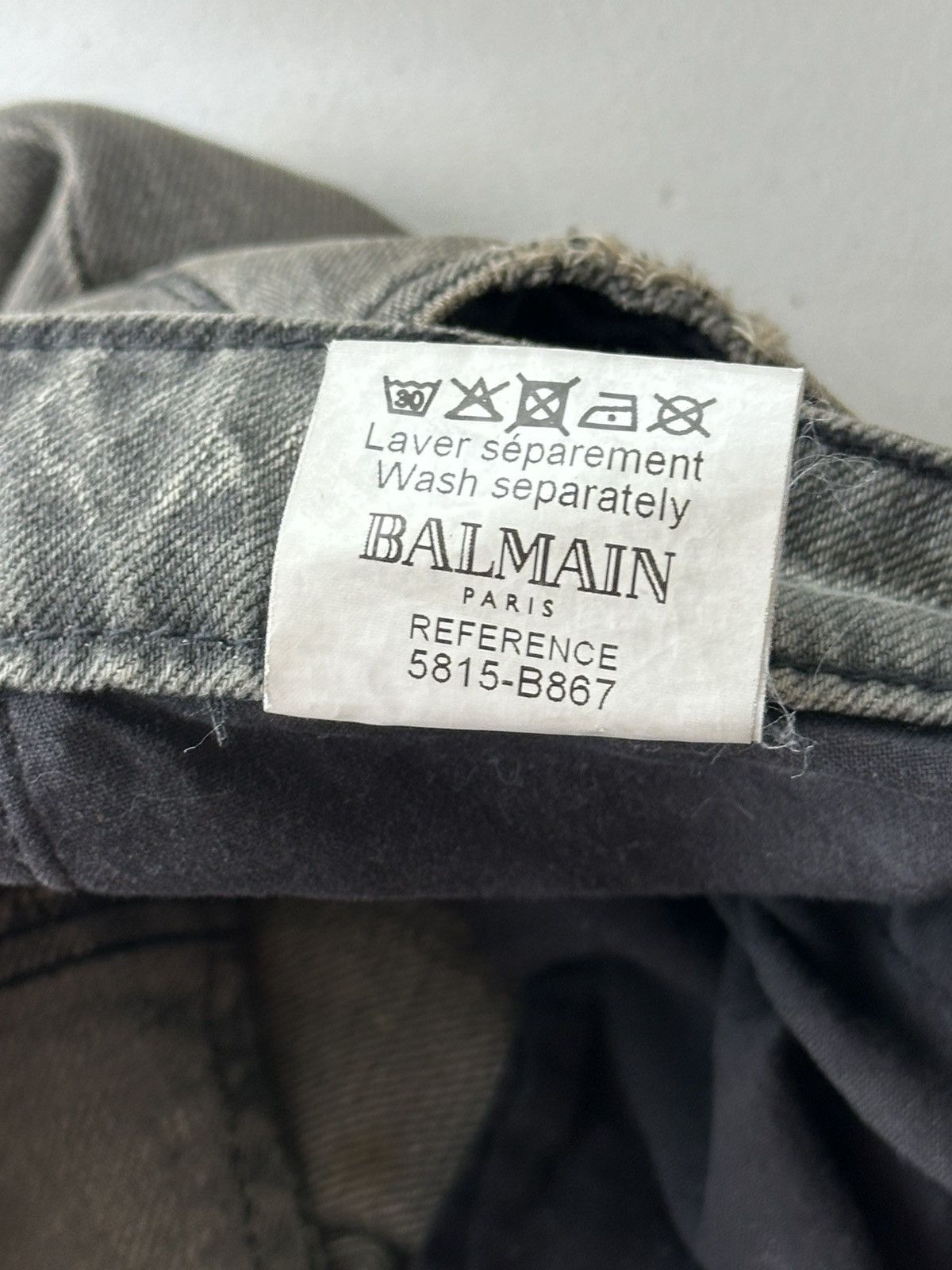 Balmain BALMAIN Decarnin SS 2010 Oil Stained Biker Denim Jeans zip Size 28" / US 6 / IT 42 - 23 Thumbnail