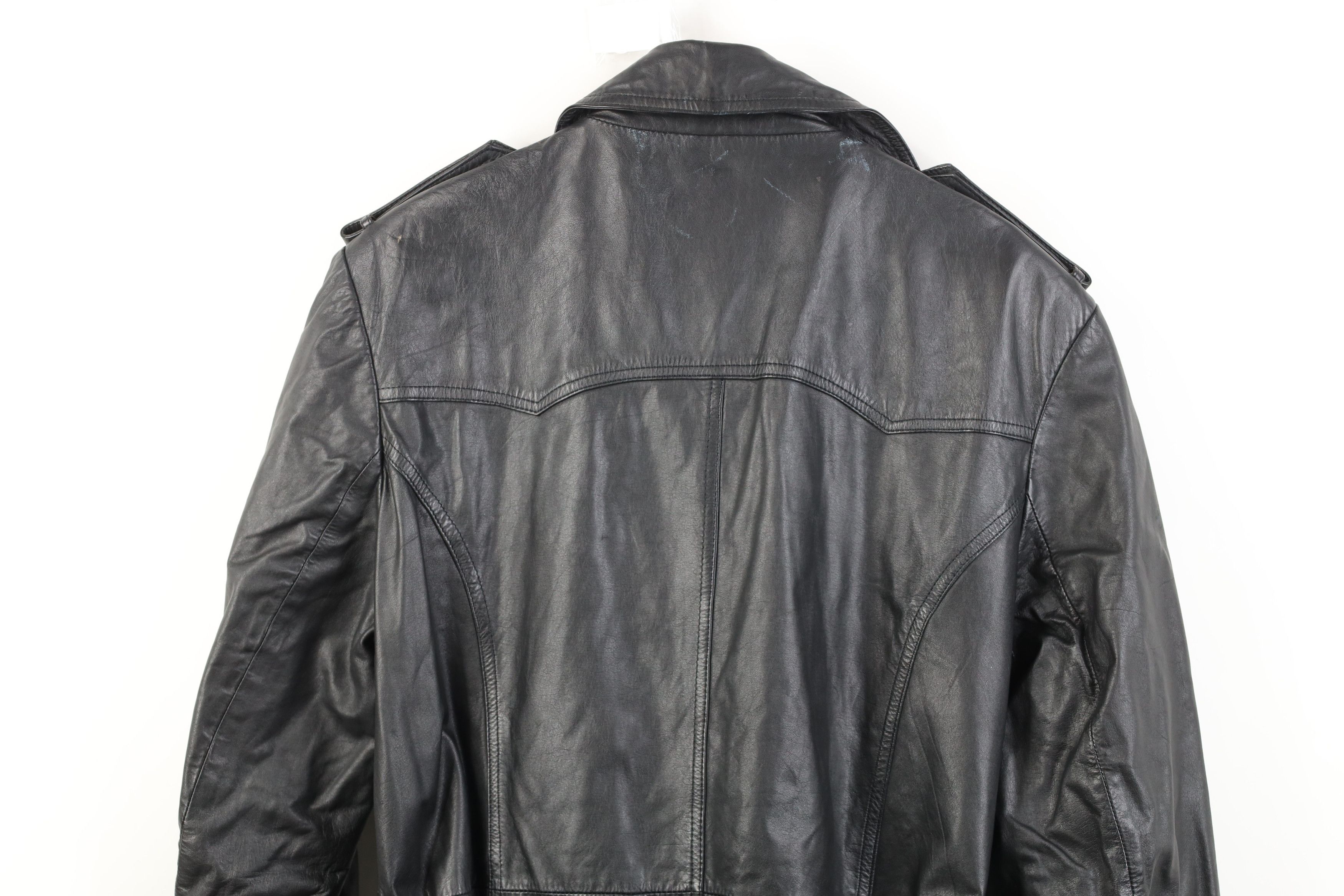 Vintage Vintage 70s Streetwear Breasted Leather Belted Trench Coat Size US XXL / EU 58 / 5 - 14 Thumbnail