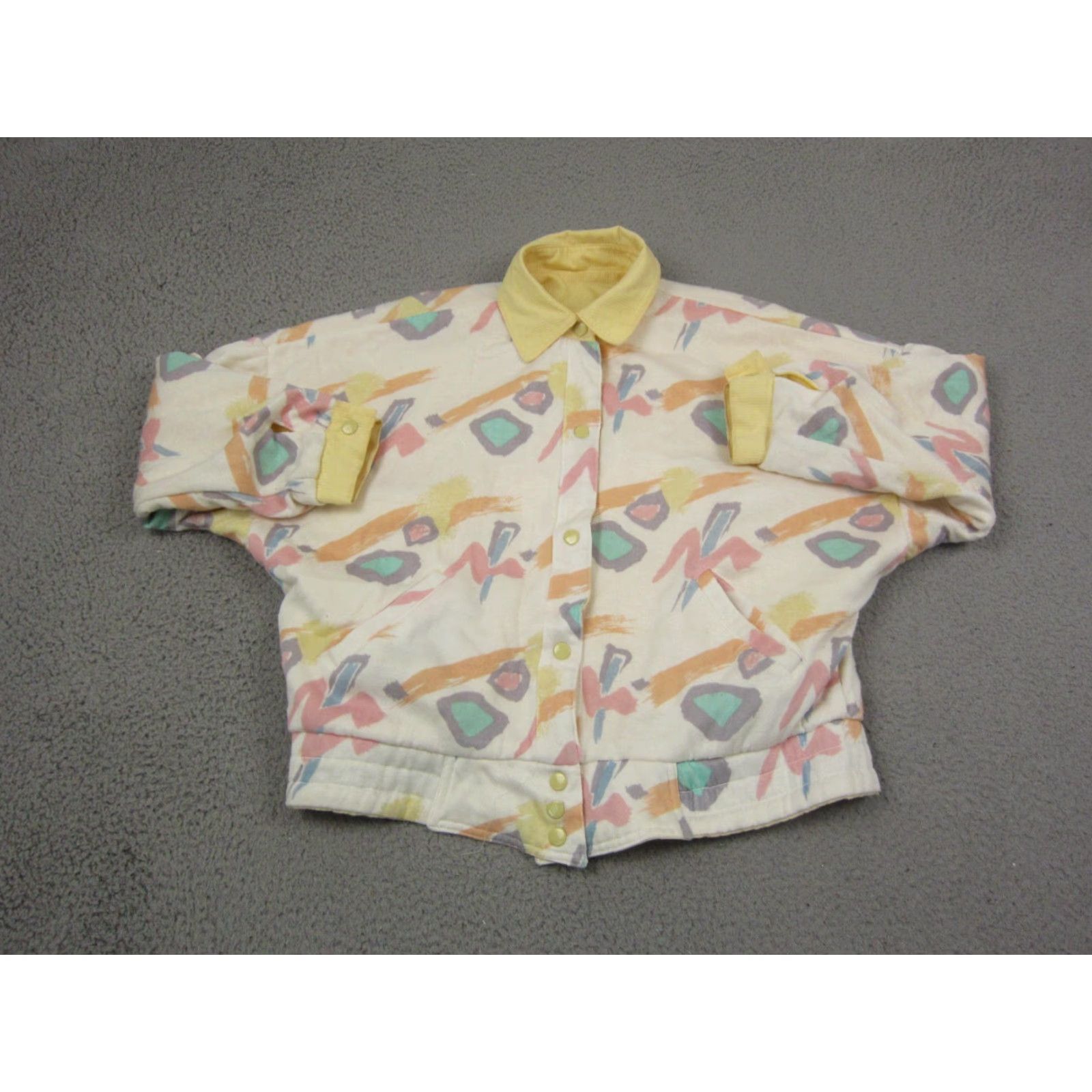 Vintage VINTAGE Izzi Jacket Womens Medium White Abstract Reversible Memphis Design 90s Jacket Size M / US 6-8 / IT 42-44 - 2 Thumbnail
