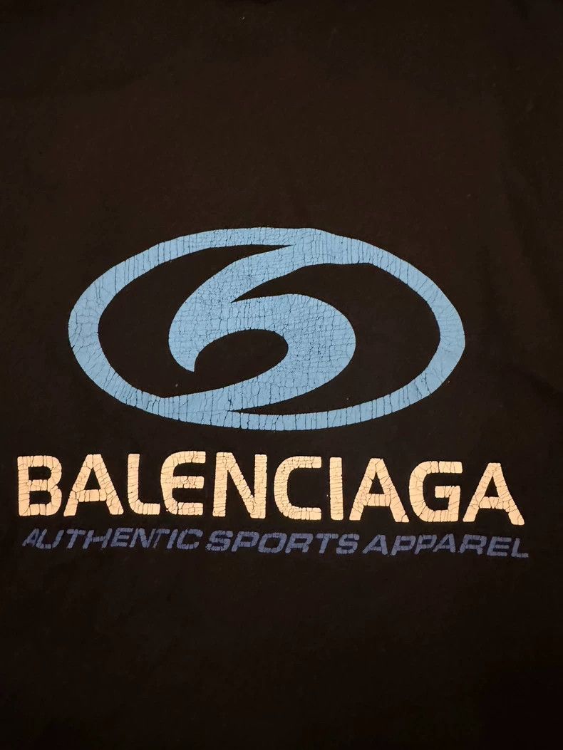 Balenciaga Balenciaga Black Sports blue logo short sleeve Size US M / EU 48-50 / 2 - 2 Thumbnail