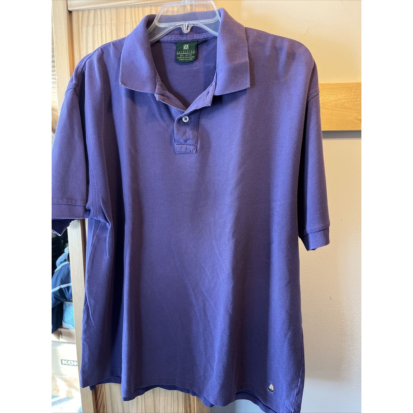 Nordstrom Nordstrom Mens L Purple Short Sleeve Button cotton golf polo Size US L / EU 52-54 / 3 - 10 Thumbnail