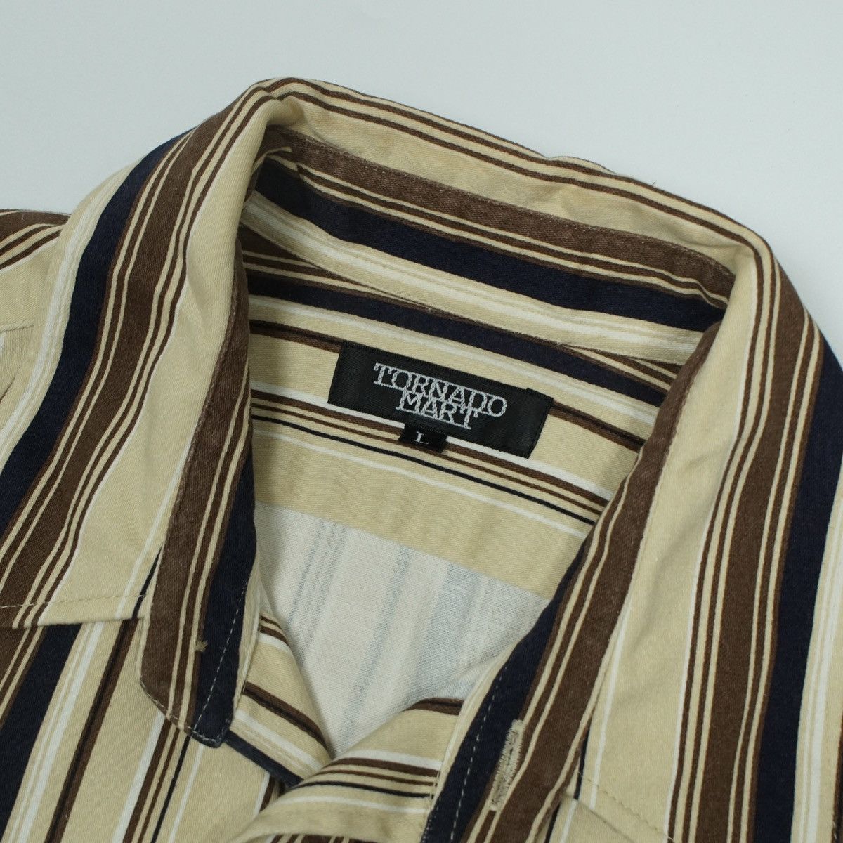 Tornado Mart *NoTariff Tornado Mart Japan Stripe LS Shirt Size US L / EU 52-54 / 3 - 3 Thumbnail
