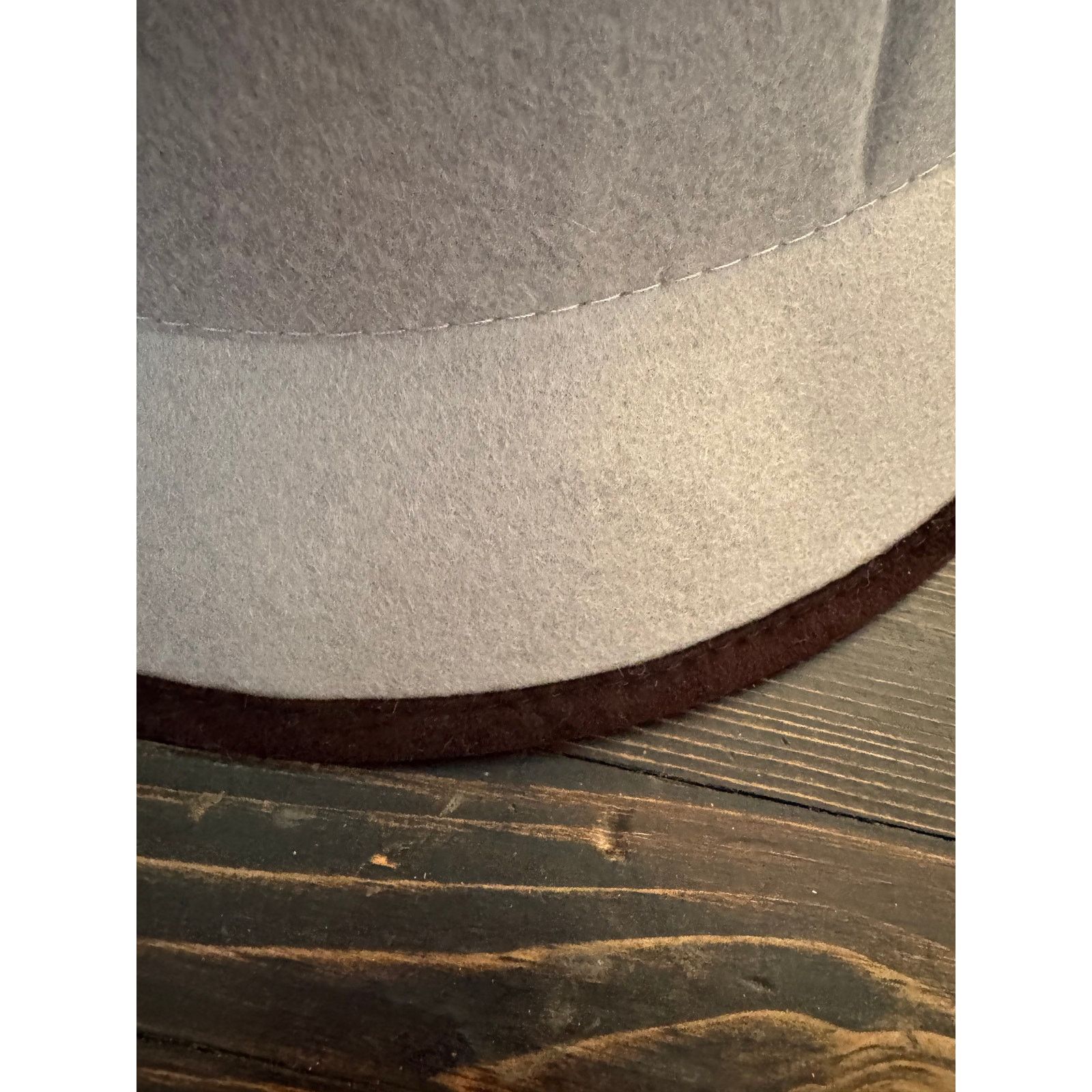 Other Filippo Catarzi NWT Gray Wool Bucket Hat with Brown Trim Size ONE SIZE - 9 Thumbnail