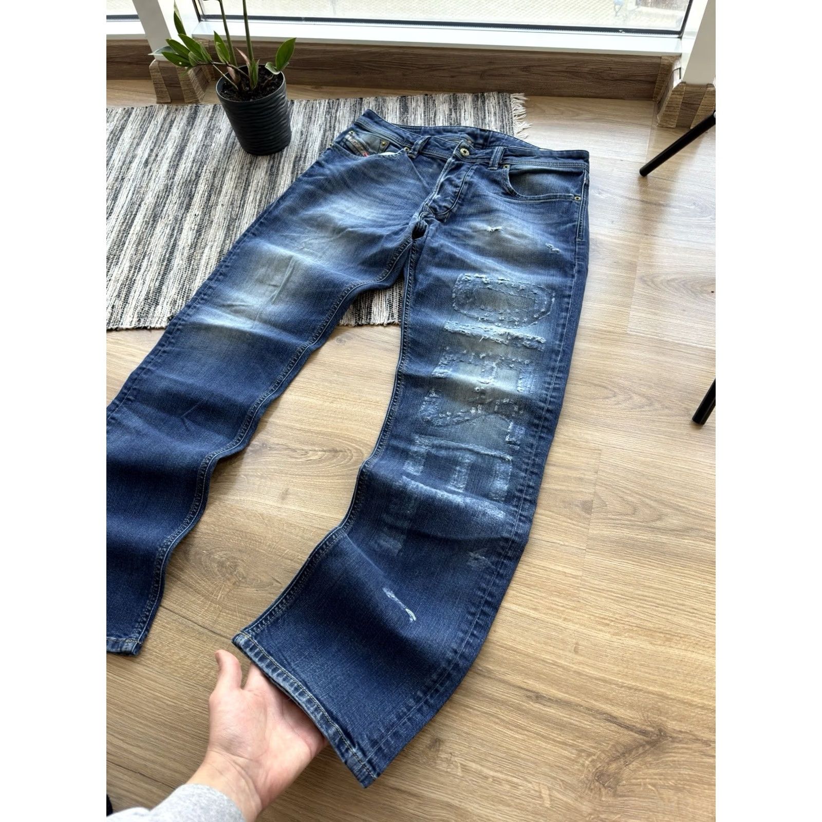 Diesel Diesel Jeans Vintage Big Logo Denim Pants 33 Men Regular Blue 90s City Logo Retro Streetwear Biker USA Size US 33 - 3 Thumbnail