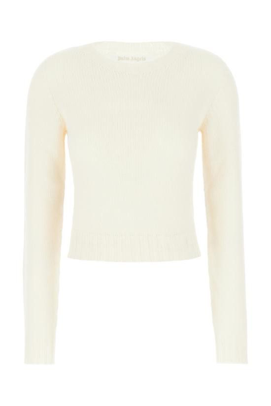Palm Angels PALM ANGELS Women Sweater PWHE051C99KNI001 0310 WHITE Size L / US 10 / IT 46 - 1 Thumbnail
