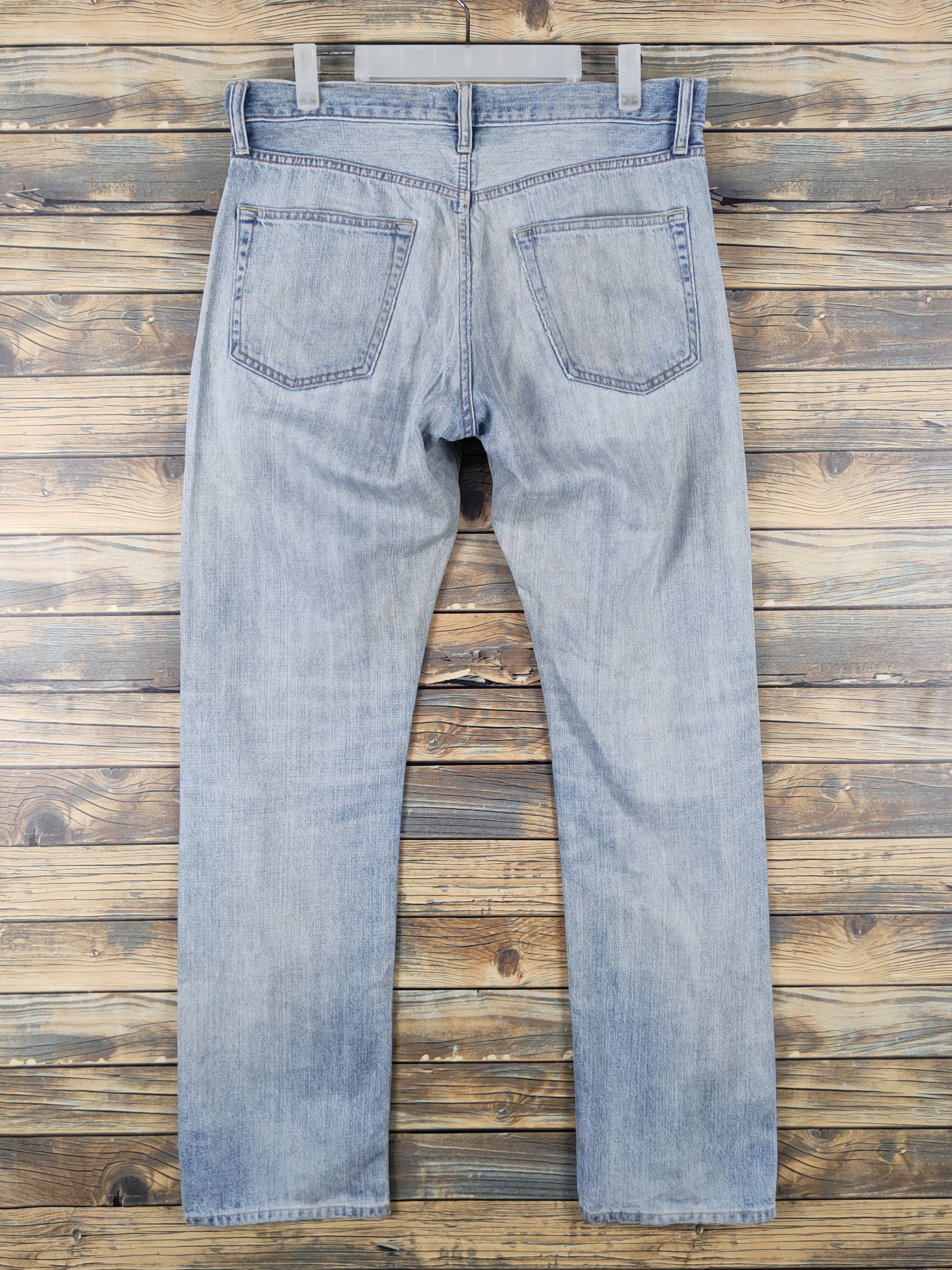 Japanese Brand Uniqlo Blue faded selvedge Distressed Ripped denim #W1493 Size US 32 / EU 48 - 7 Thumbnail