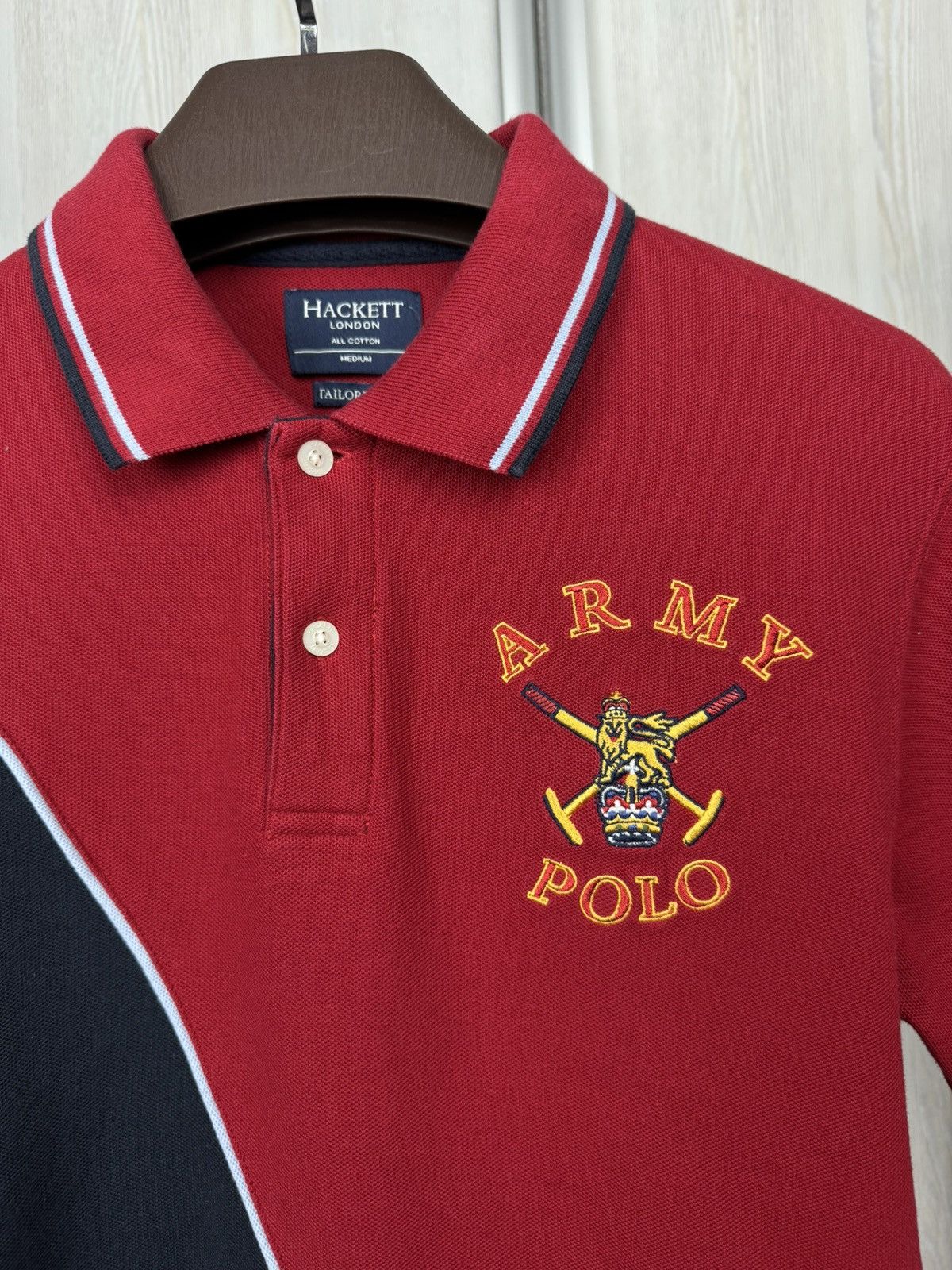 Hackett Hackett London red blue army polo shirt number 3 Size US M / EU 48-50 / 2 - 5 Thumbnail