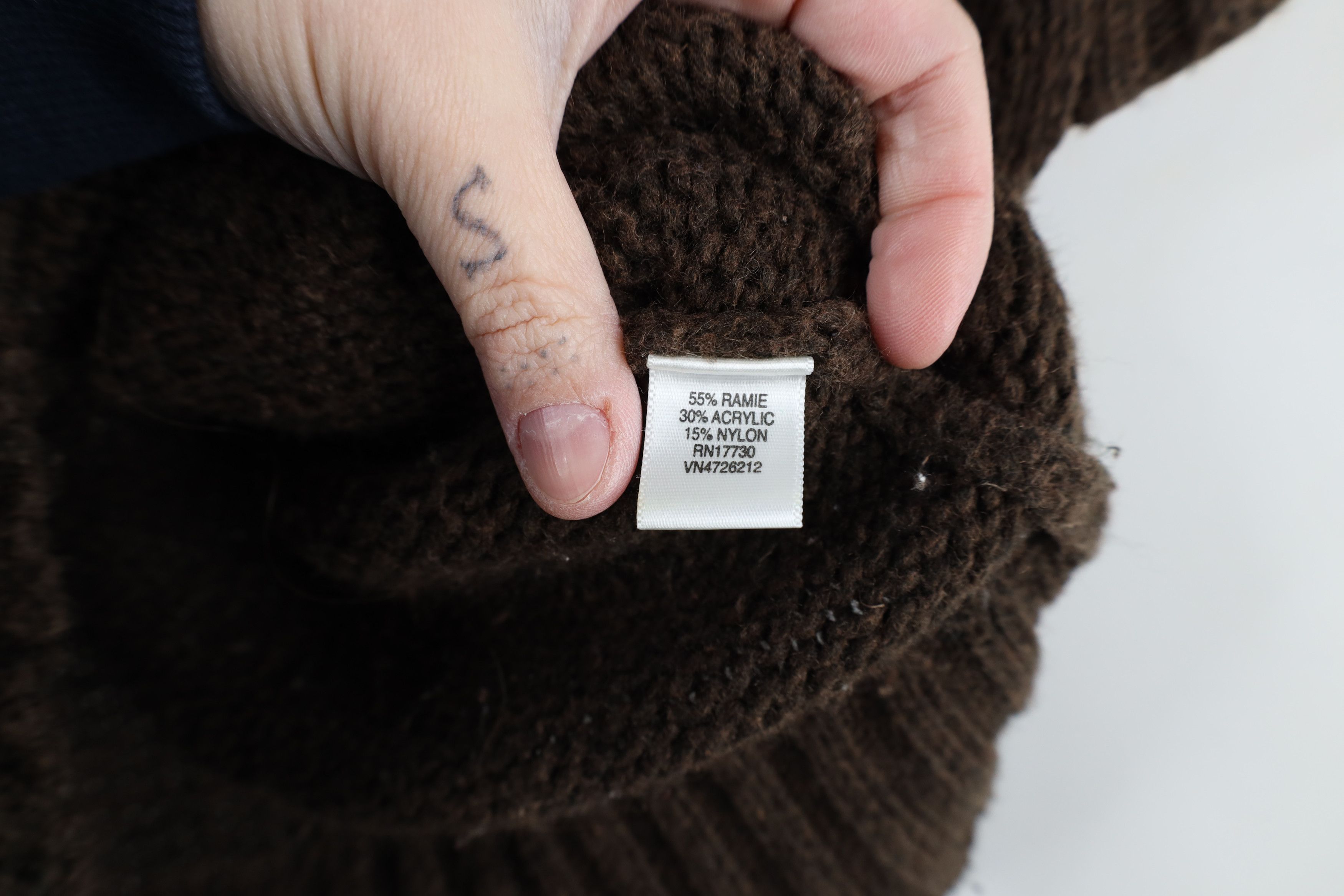 Vintage Vintage 90s Y2K Babydoll Cropped Hooded Knit Sweater Brown Size XS / US 0-2 / IT 36-38 - 9 Thumbnail