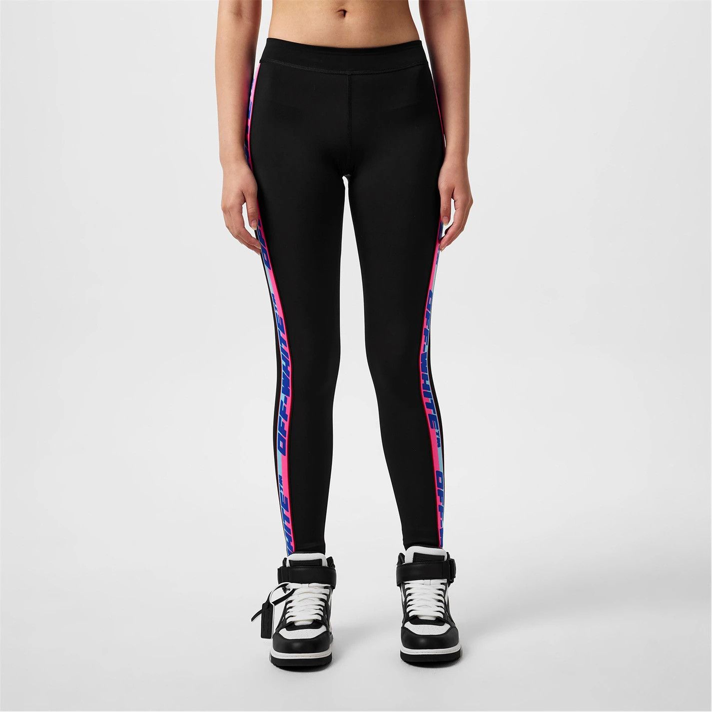 Off-White o1g2r1mq1224 Logo Stretch Legging in Black Size 25" / US 0 / IT 36 - 4 Thumbnail
