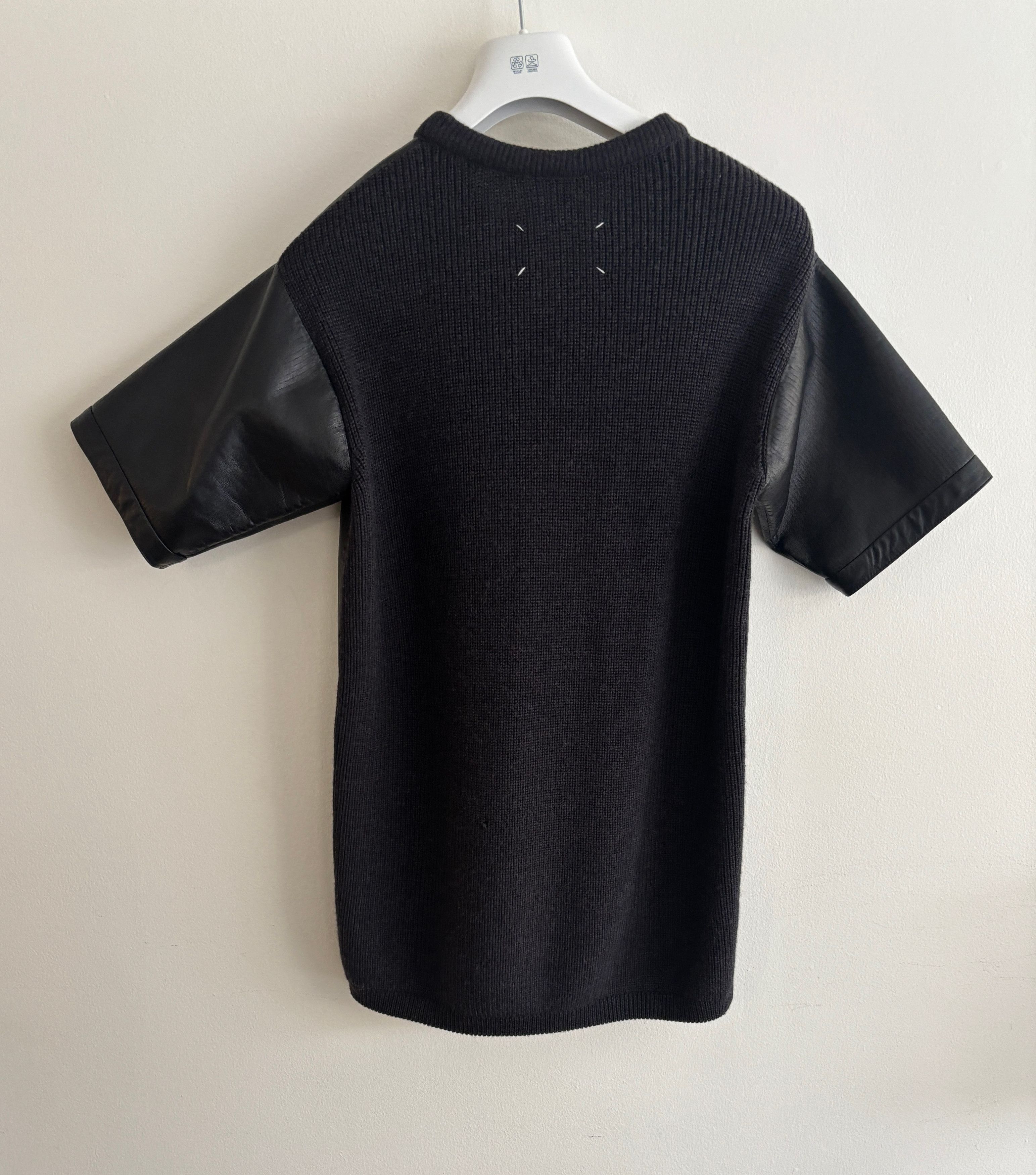 Maison Margiela RARE Black Leather Wool Shirt Jacket/ Tunic Size S / US 4 / IT 40 - 5 Thumbnail