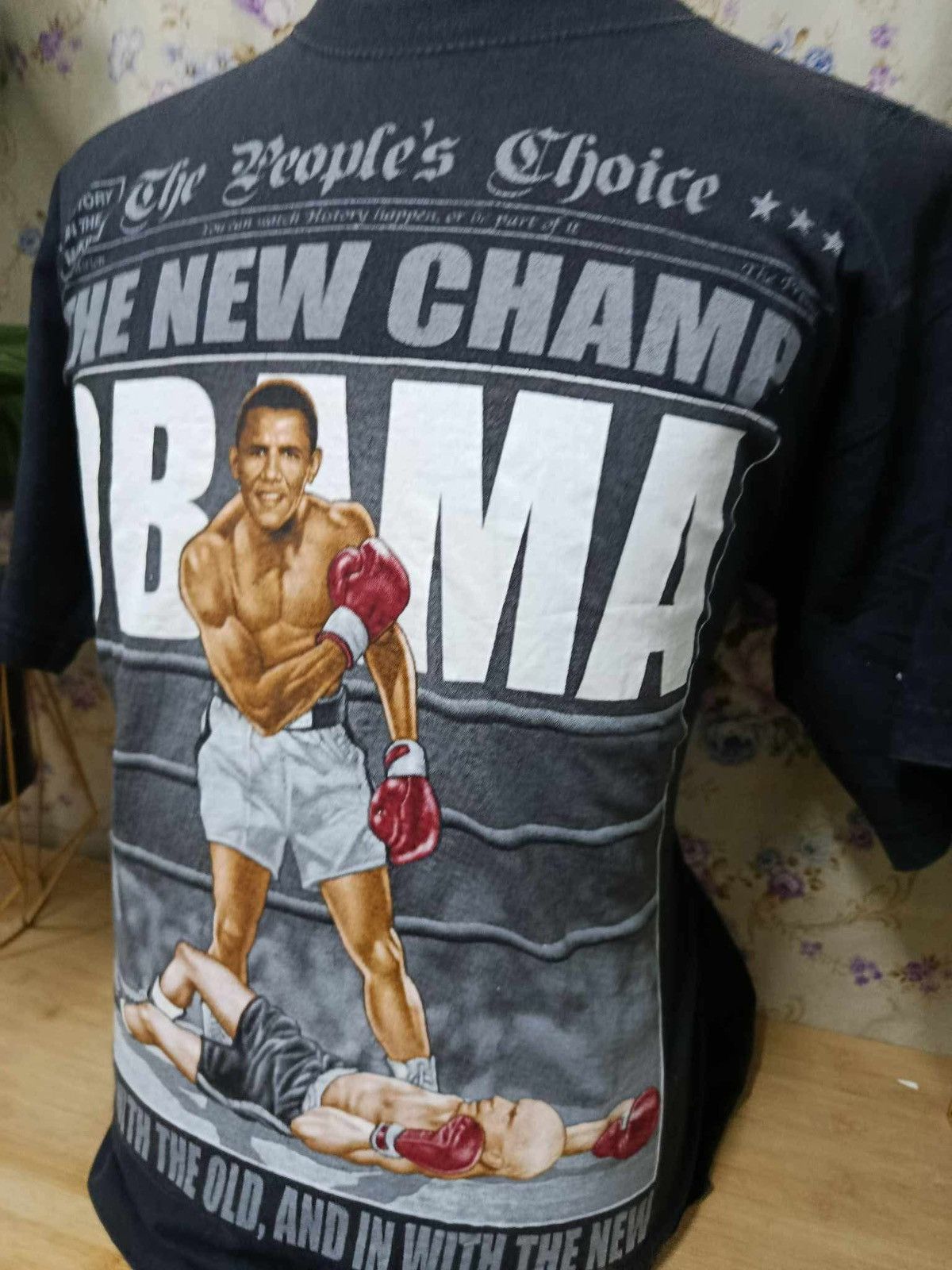 Vintage Rare vtg sun faded obama boxing tee Size US L / EU 52-54 / 3 - 3 Thumbnail