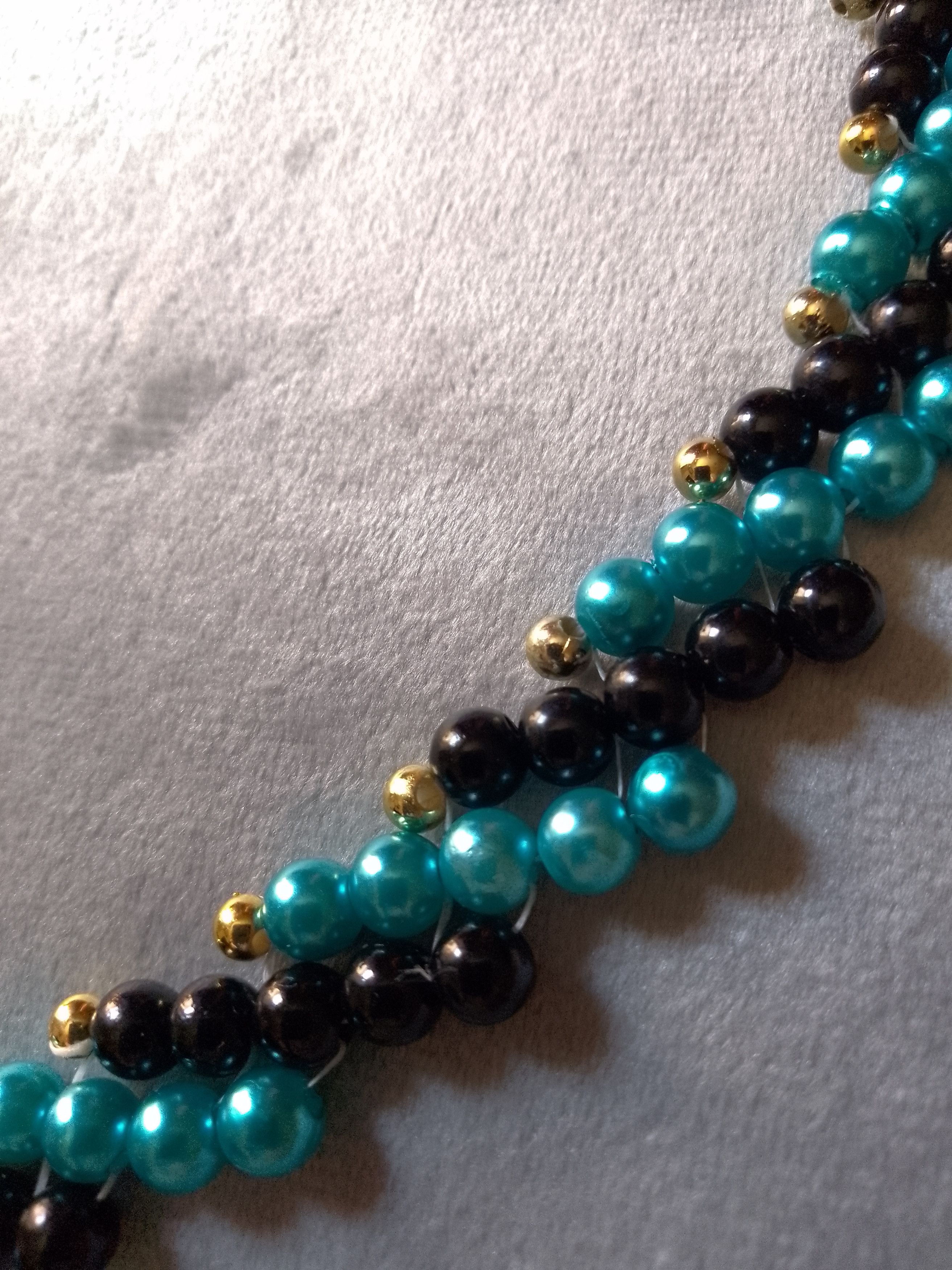 Handmade Necklace pearls choker with turquoise pendant gemstone Size ONE SIZE - 4 Thumbnail