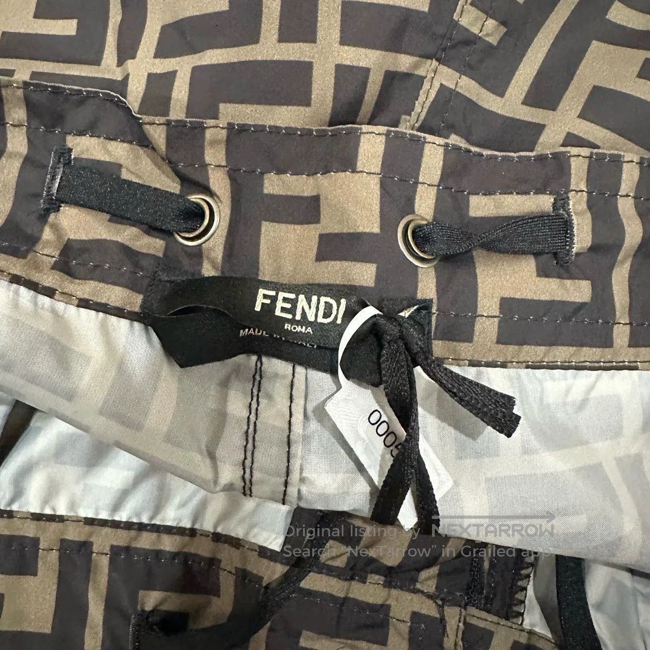 Fendi Fendi Monogram Nylon Drawstring Shorts. Size US 34 / EU 50 - 4 Thumbnail