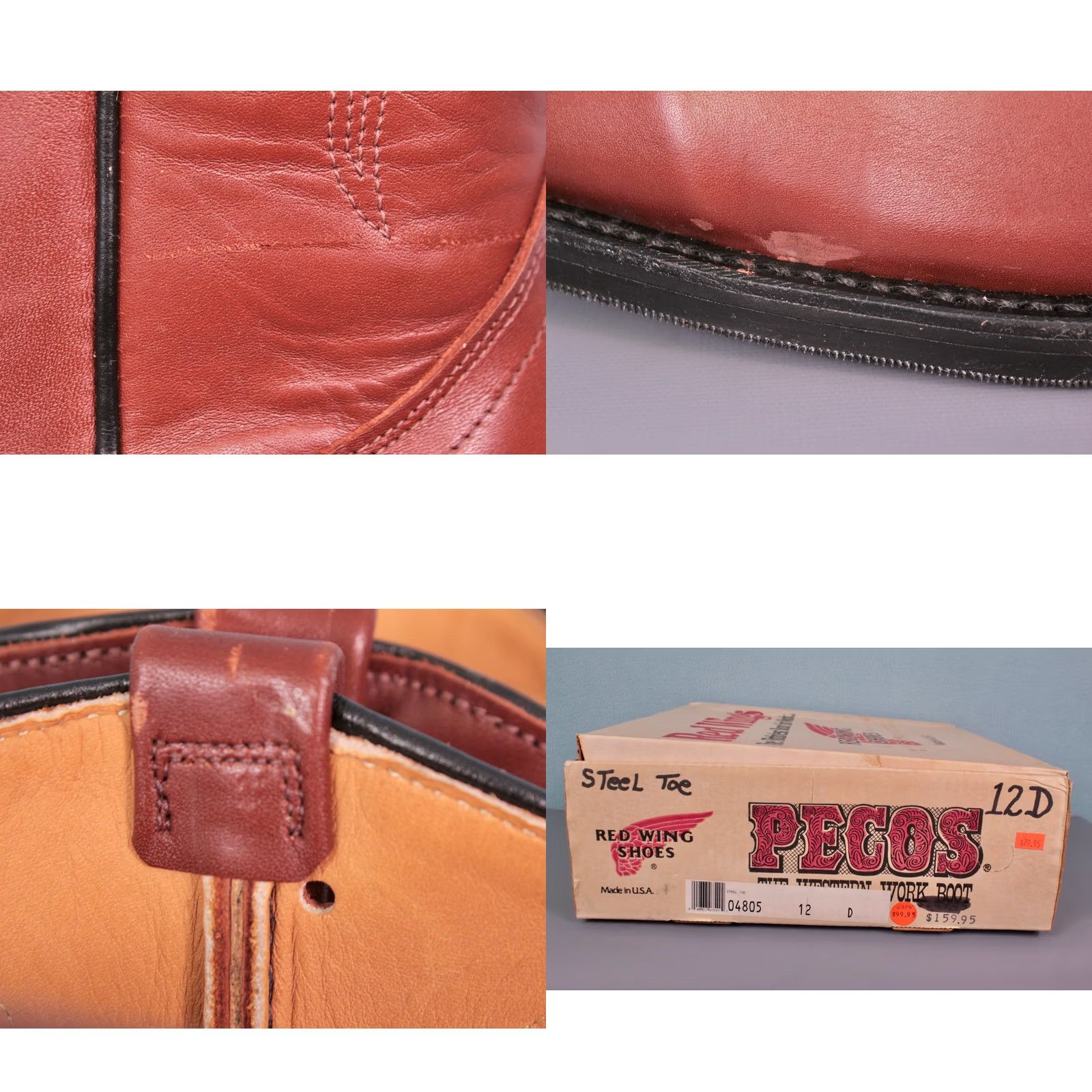 Red Wing Red Wing Boots Mens VTG 70s Pecos Steel Toe Size 12 D Brown Leather Boots Size US 12 / EU 45 - 9 Thumbnail