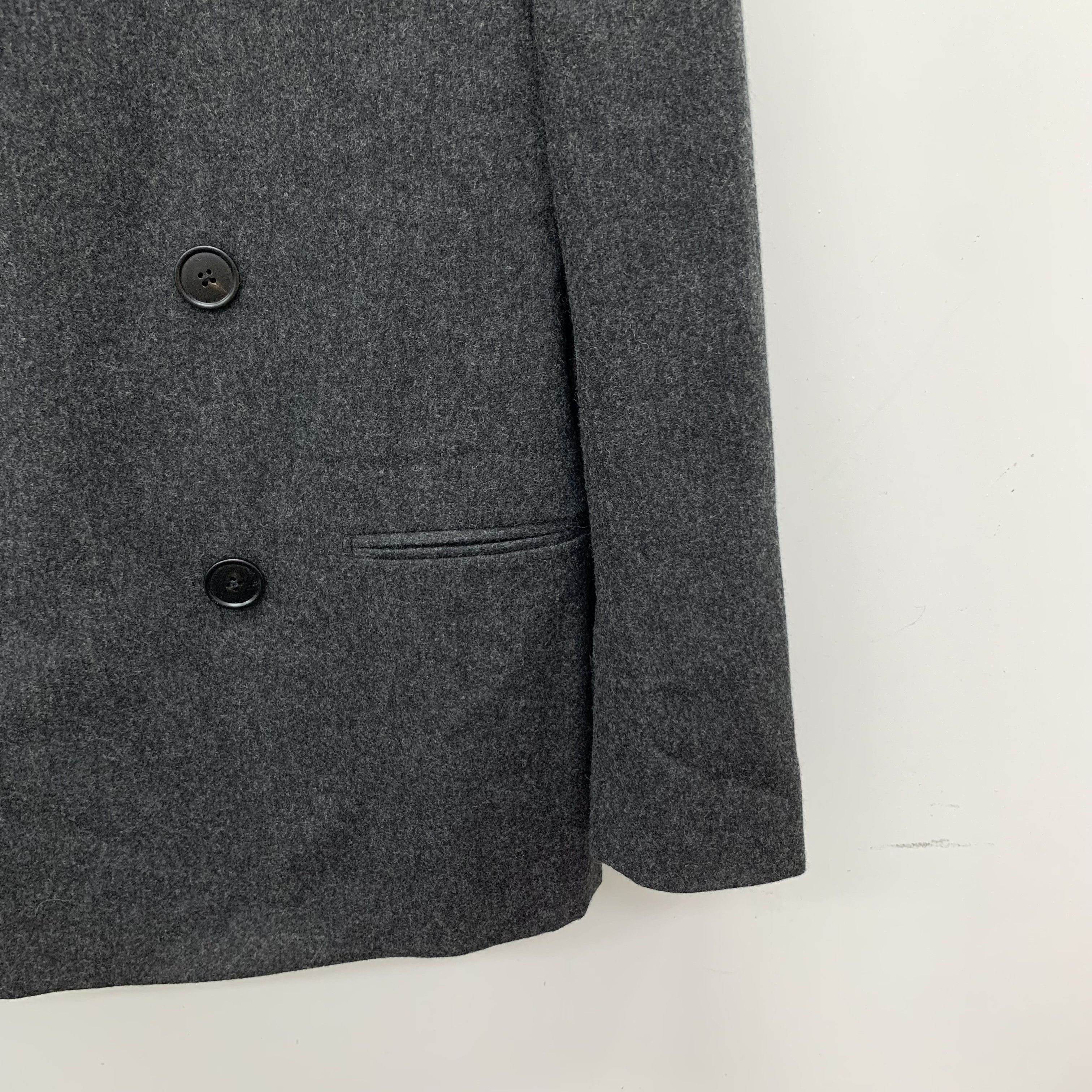 Hermes Hermes Dark Grey Wool Double-Breasted Blazer (Size 46) Size 40R - 5 Thumbnail