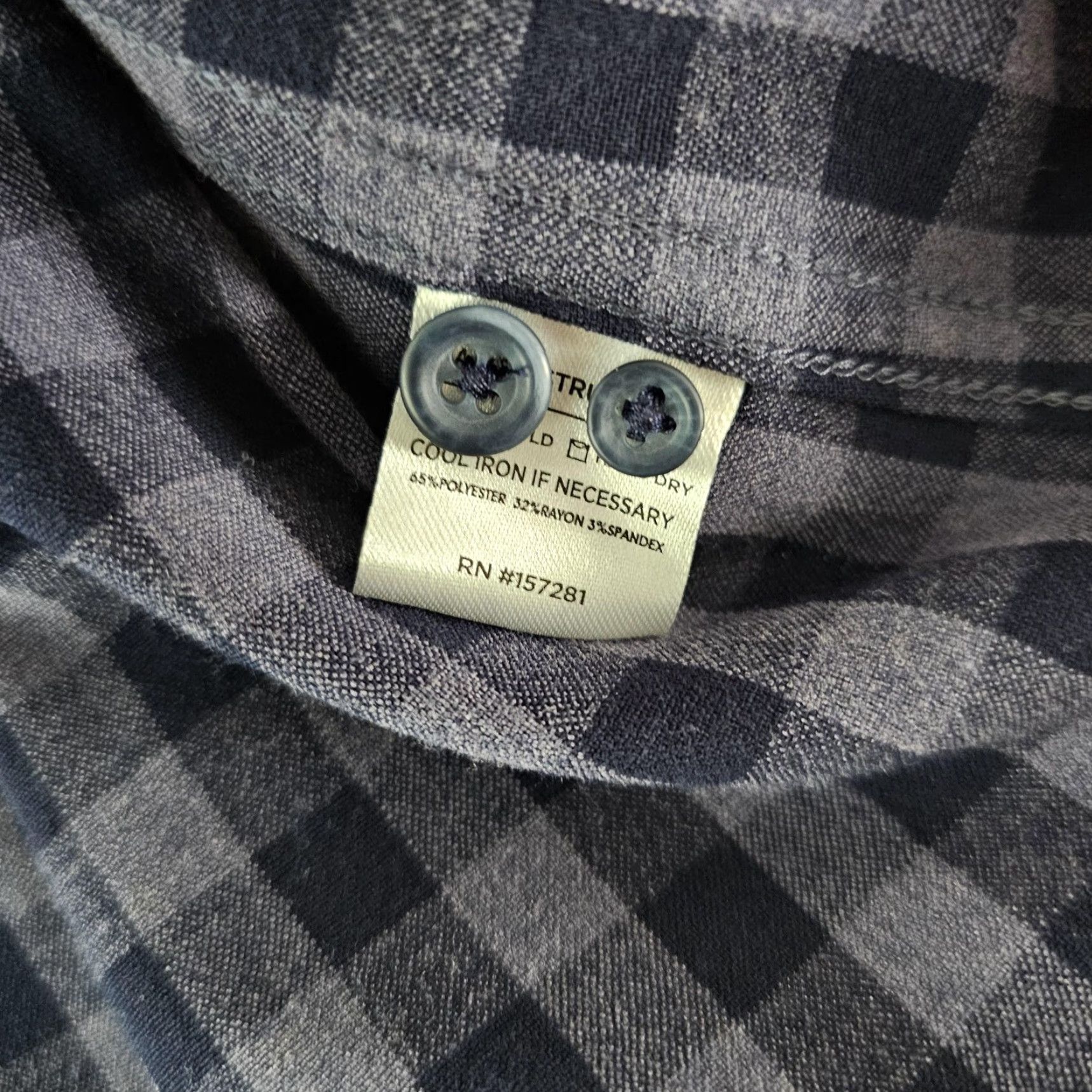 Mizzen+Main Mizzen+Main Shirt Mens XL Gray Blue Gingham Button Down Trim Fit Performance Shirt Size US XL / EU 56 / 4 - 5 Thumbnail