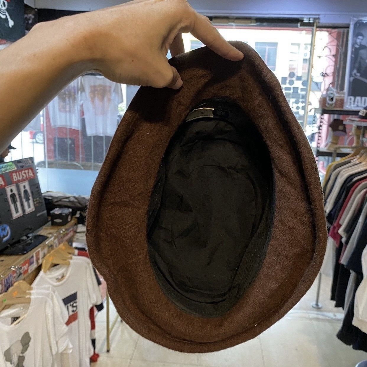 Japanese Brand brown wool bucket hat with a patterned brim made in japan Size ONE SIZE - 6 Thumbnail