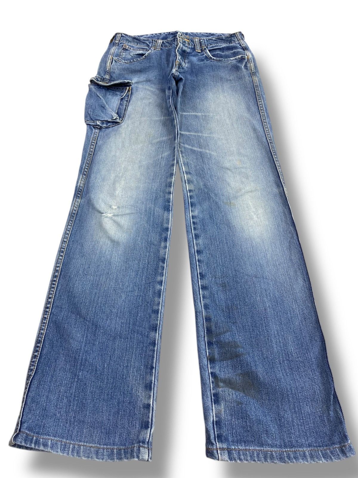 Johnbull Johnbull Blue Faded Wash Style Loose Jeans Size US 30 / EU 46 - 1 Thumbnail