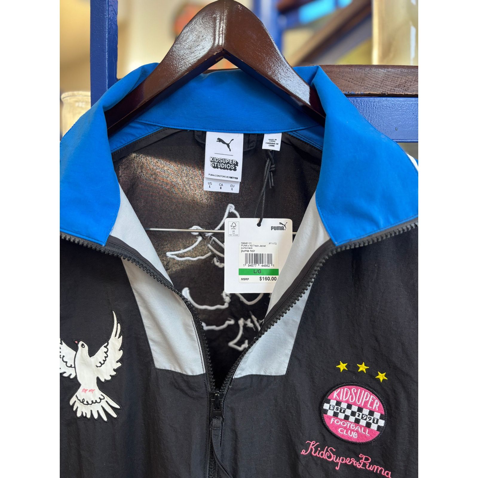 Puma Puma x KidSuper Studios Track Jacket Black Blue Size L (NWT) Size US L / EU 52-54 / 3 - 4 Thumbnail