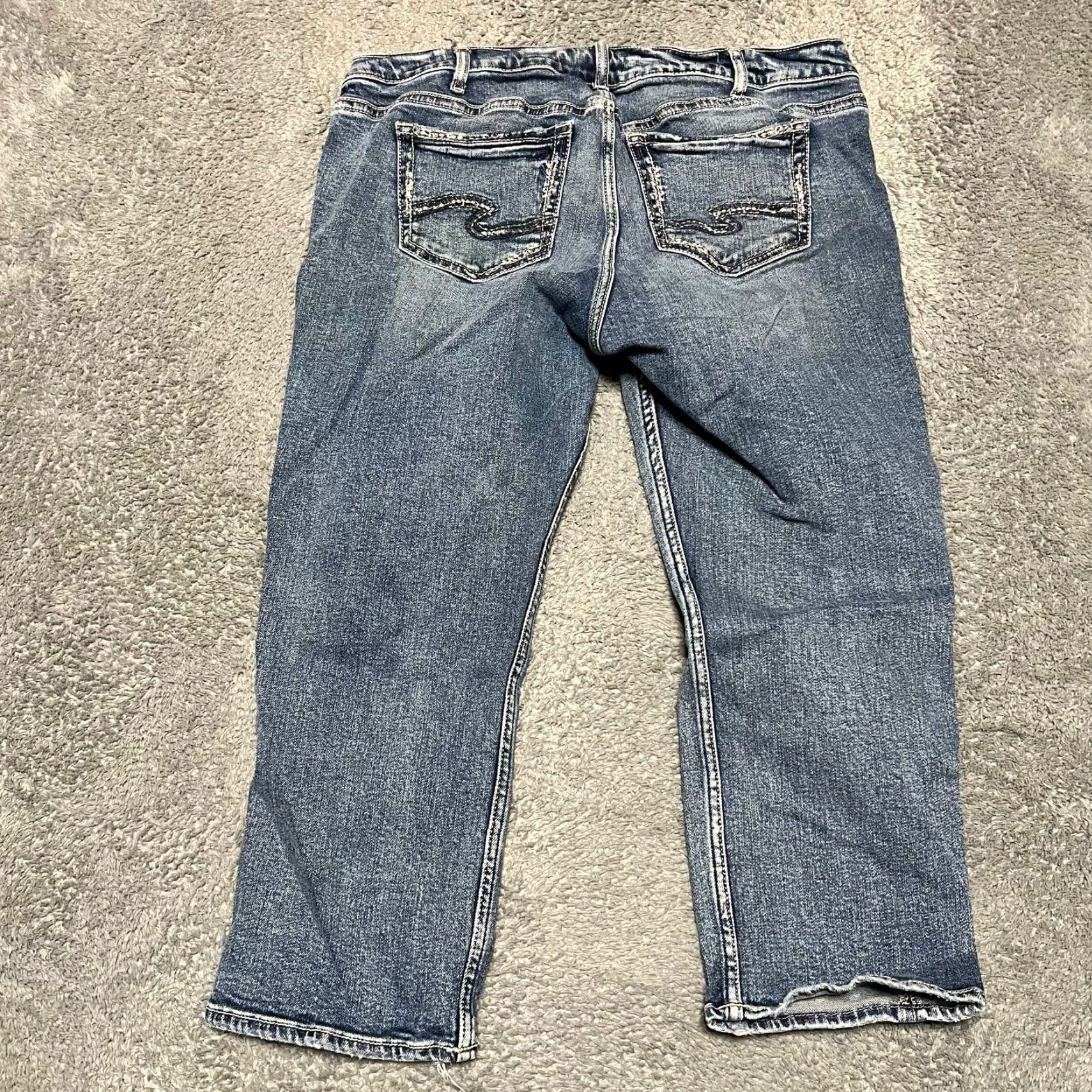 Silver Jeans Co. Silver Jeans Elyse Capri Womens 34 38x23.5 Blue Western Contrast Stitch Capri Womens Plus 34 Jeans Blue Western Contrast Stitch Size 24" / US 00 / IT 34 - 2 Thumbnail
