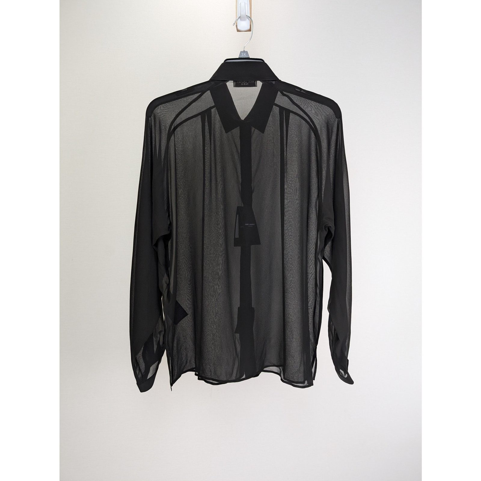 Saint Laurent Paris o1rshd1 Chemise Detail Ragla Georgette De Soie Lavee Shirt Size US M / EU 48-50 / 2 - 7 Thumbnail