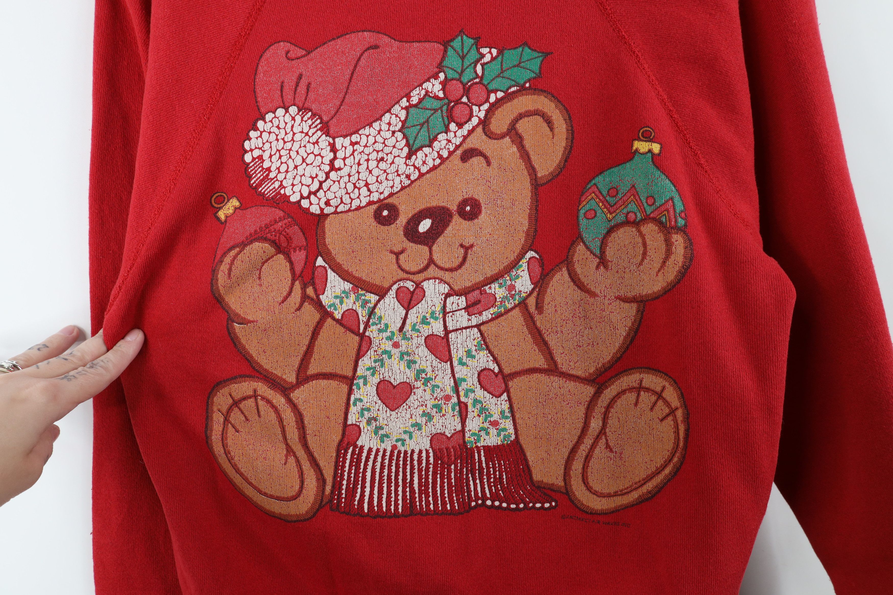 Vintage Vintage 90s Streetwear Christmas Teddy Bear Sweatshirt USA Size S / US 4 / IT 40 - 4 Thumbnail