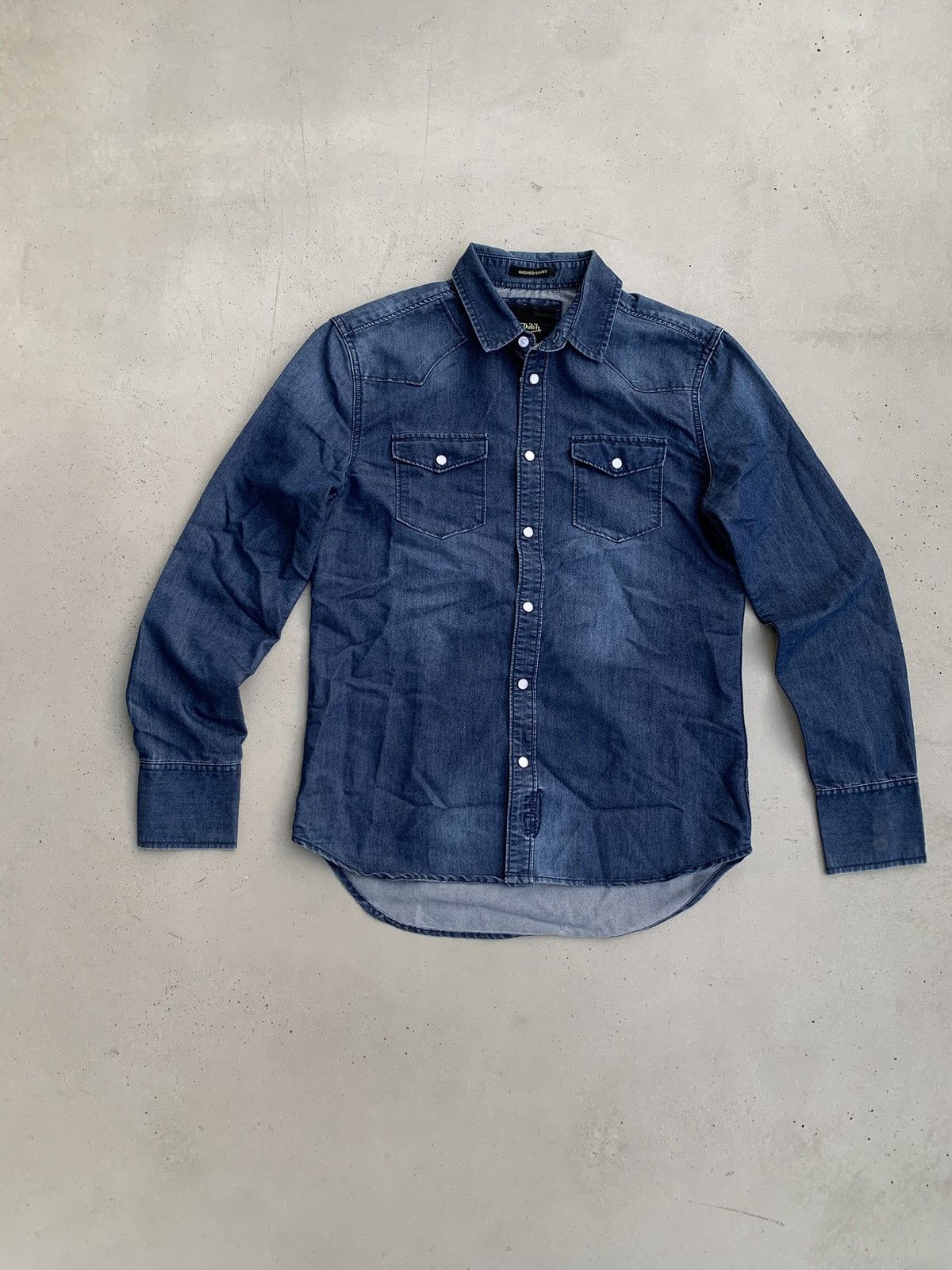 Von Dutch Von Dutch Denim Shirt Vintage Washed Avantgarde Big Logo Size S / US 4 / IT 40 - 2 Thumbnail